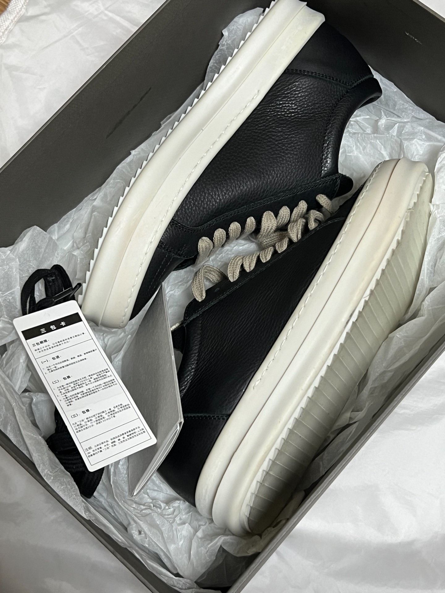 Rick Owens Rick Owens Main Line Black Leather Low-Top Size US 6 / IT 36 - 9 Thumbnail