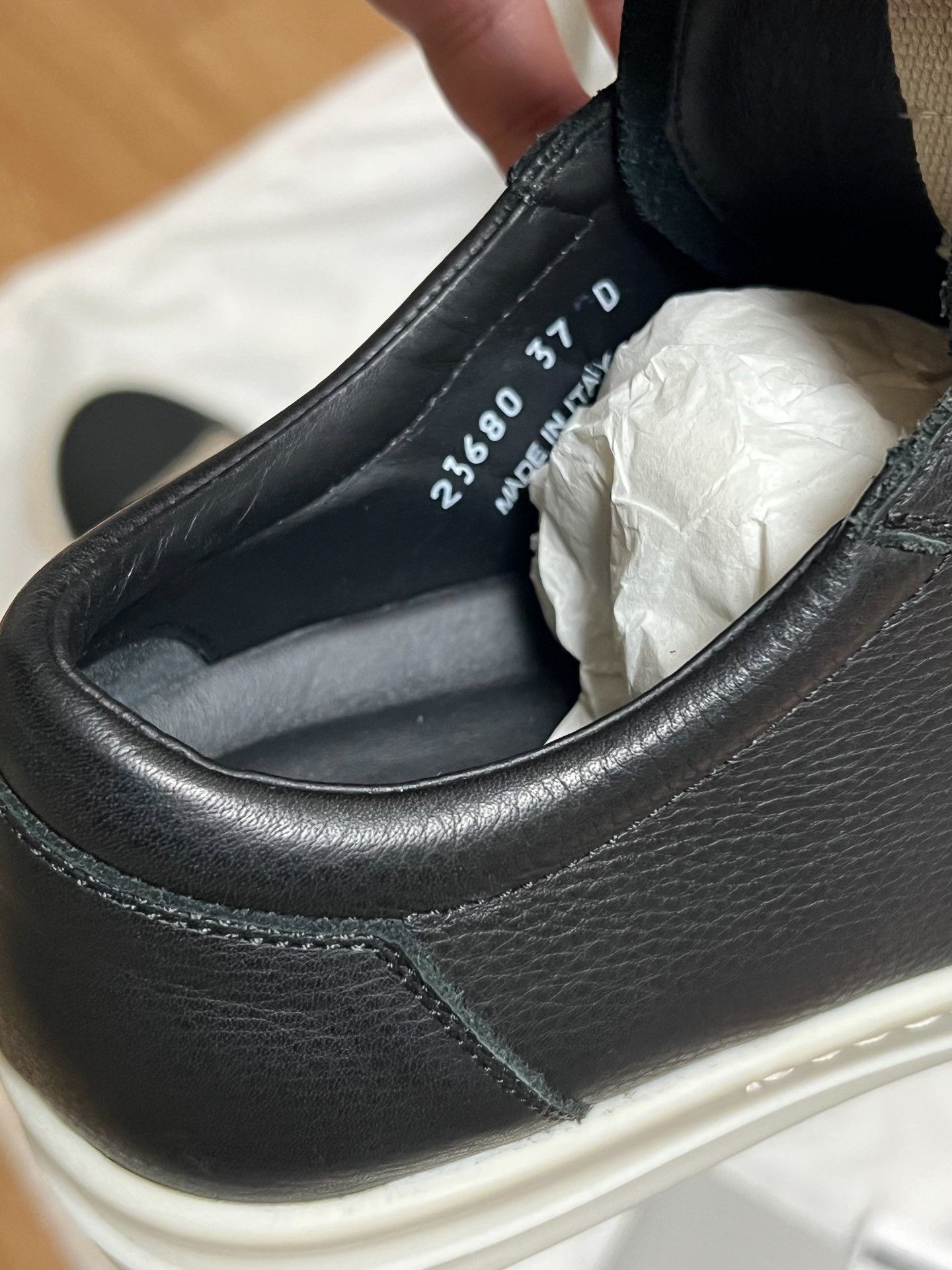 Rick Owens Rick Owens Main Line Black Leather Low-Top Size US 6 / IT 36 - 5 Thumbnail