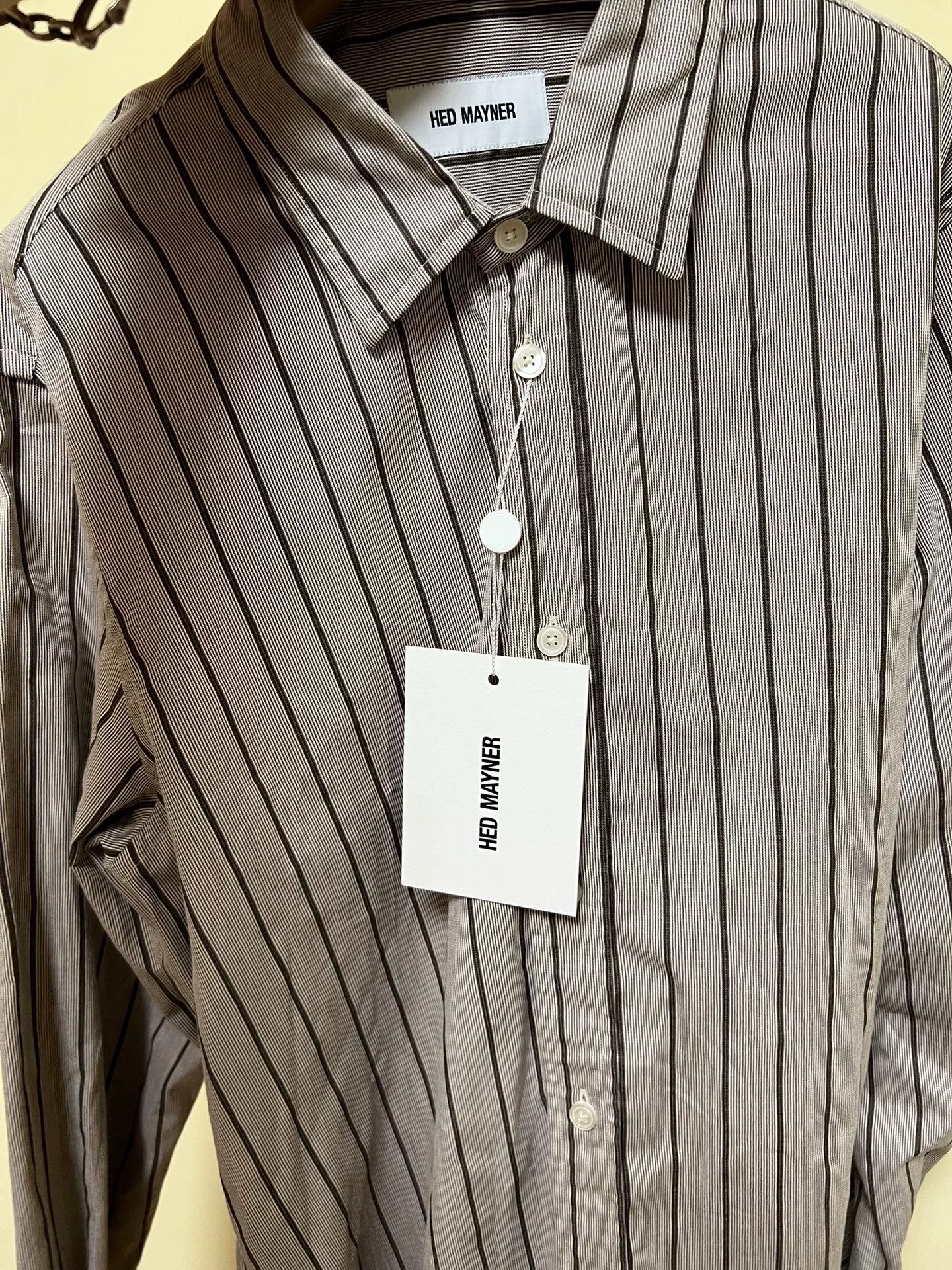 Hed Mayner Hed Mayner Brown Striped Shirt Size US M / EU 48-50 / 2 - 7 Thumbnail
