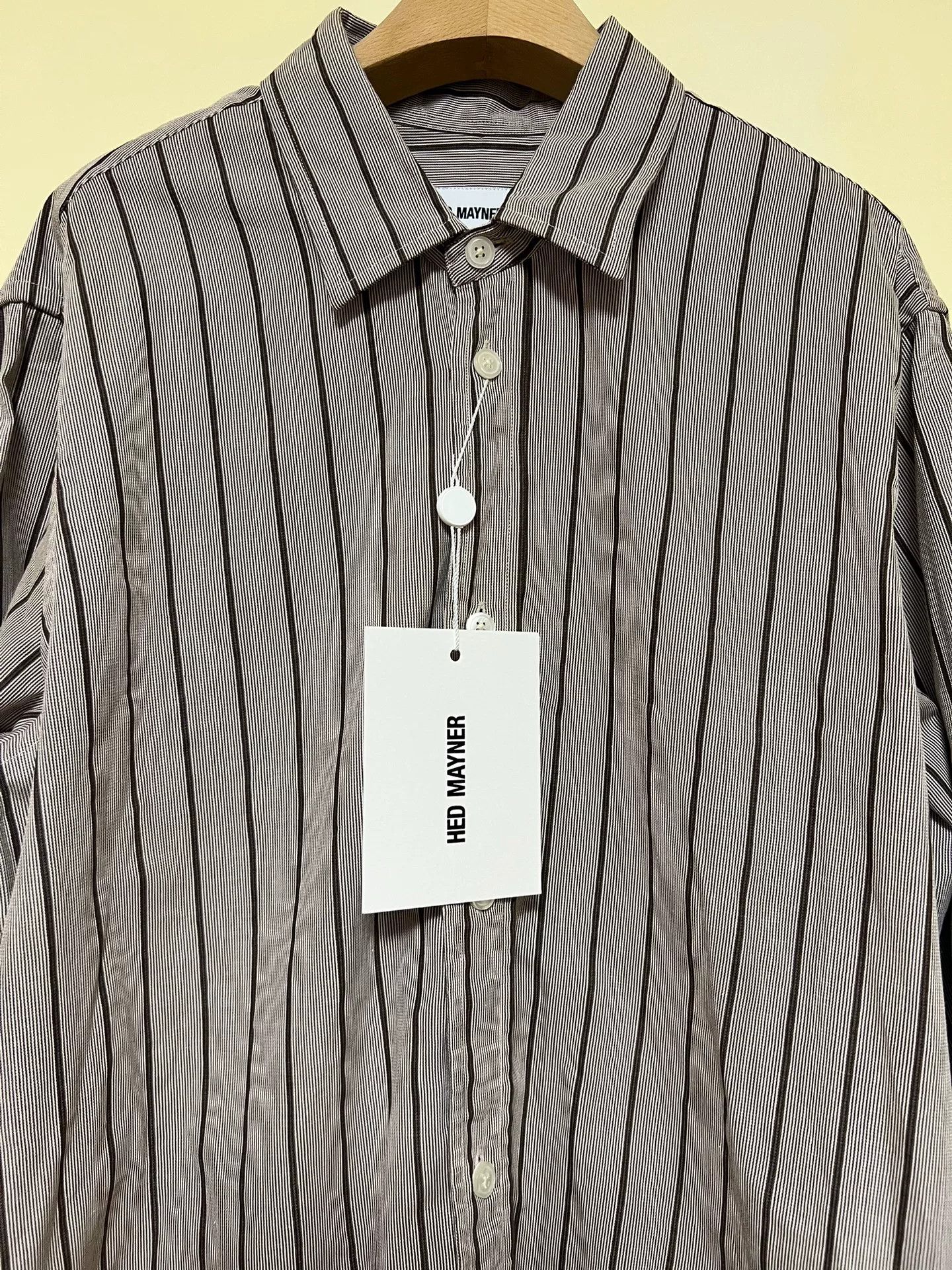 Hed Mayner Hed Mayner Brown Striped Shirt Size US M / EU 48-50 / 2 - 2 Thumbnail