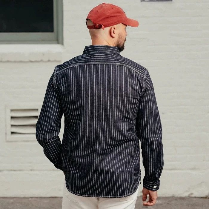 The Flat Head The Flat Head Wabash Stripe Workwear Denim Shirt Size US S / EU 44-46 / 1 - 2 Thumbnail