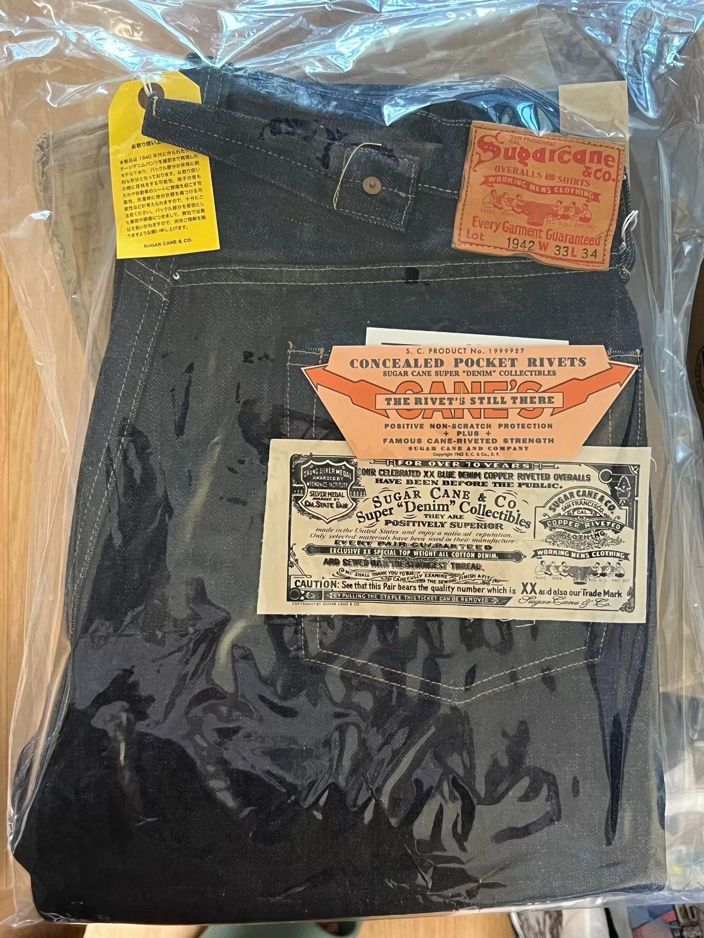 Sugar Cane Sugar Cane 1942 14oz Parisian Button Straight Jeans Size US 36 / EU 52 - 7 Thumbnail
