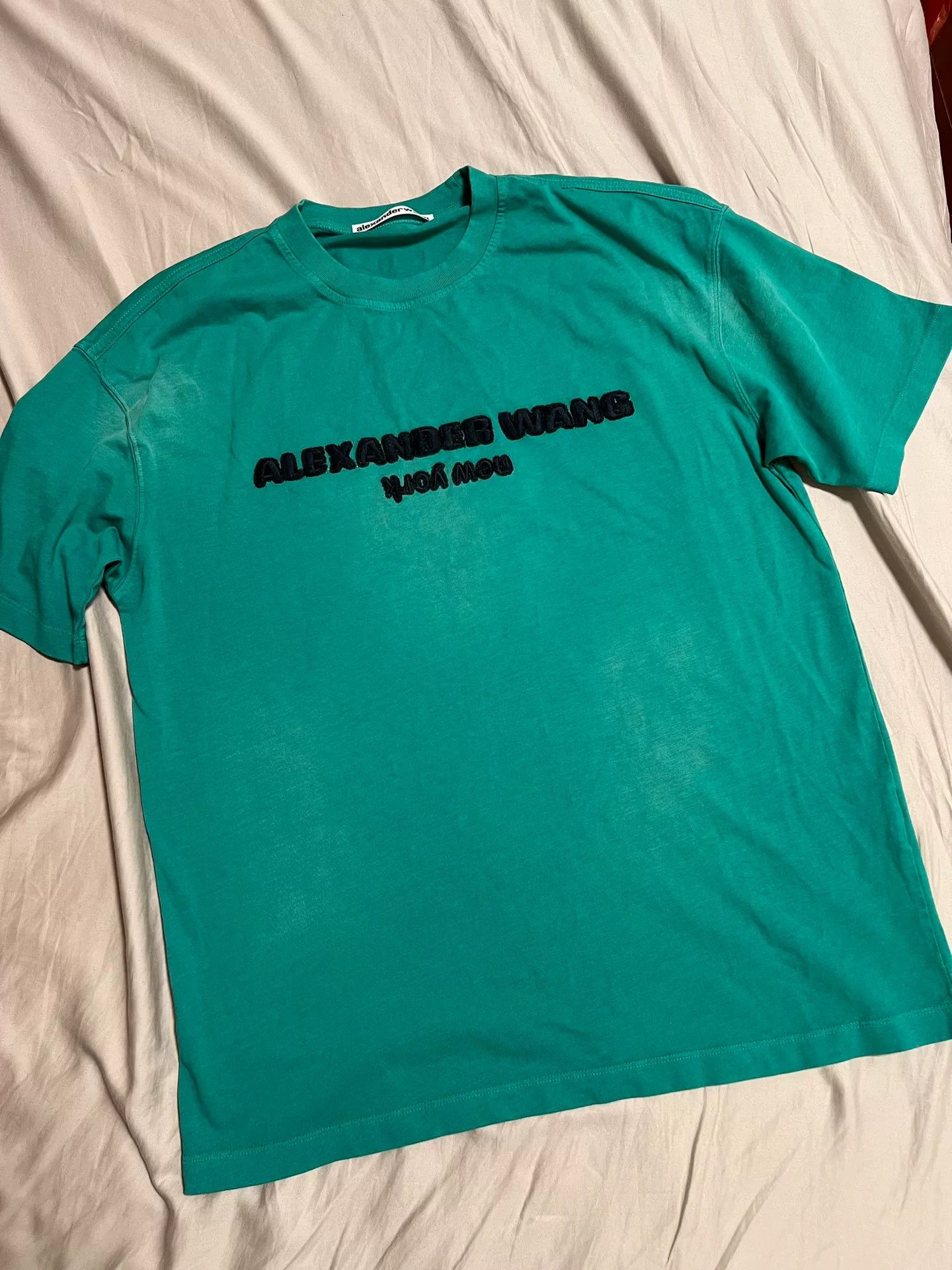 Alexander Wang Alexander Wang Green Logo Washed T-Shirt L Size US L / EU 52-54 / 3 - 4 Thumbnail