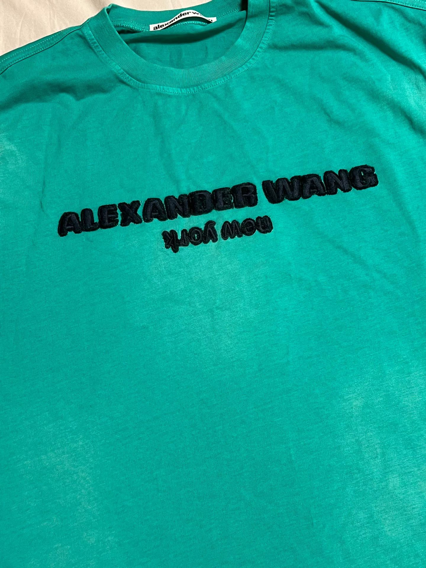 Alexander Wang Alexander Wang Green Logo Washed T-Shirt L Size US L / EU 52-54 / 3 - 5 Thumbnail