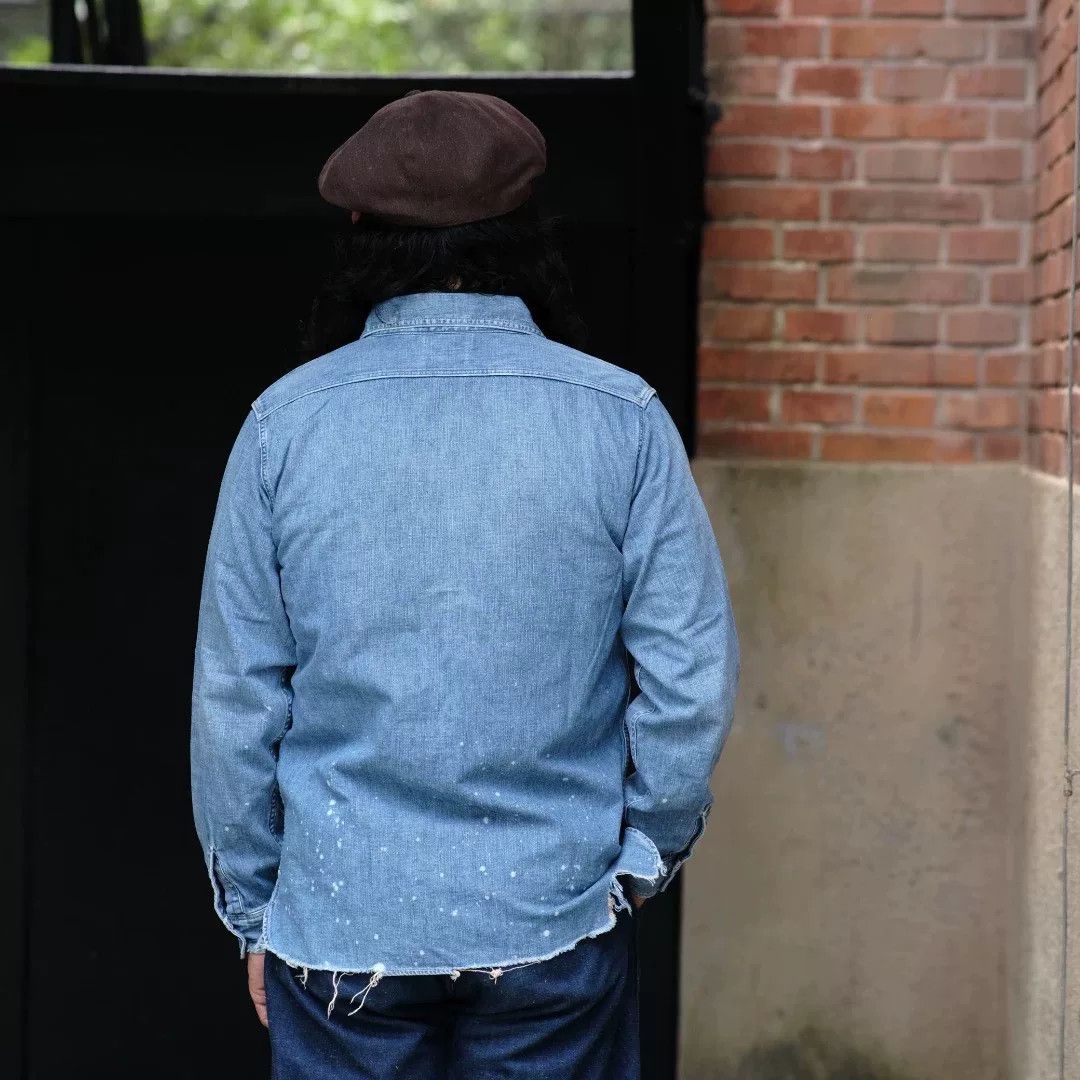 Full Count & Co. FULLCOUNT 8oz Distressed Denim Work Shirt Size US S / EU 44-46 / 1 - 5 Thumbnail