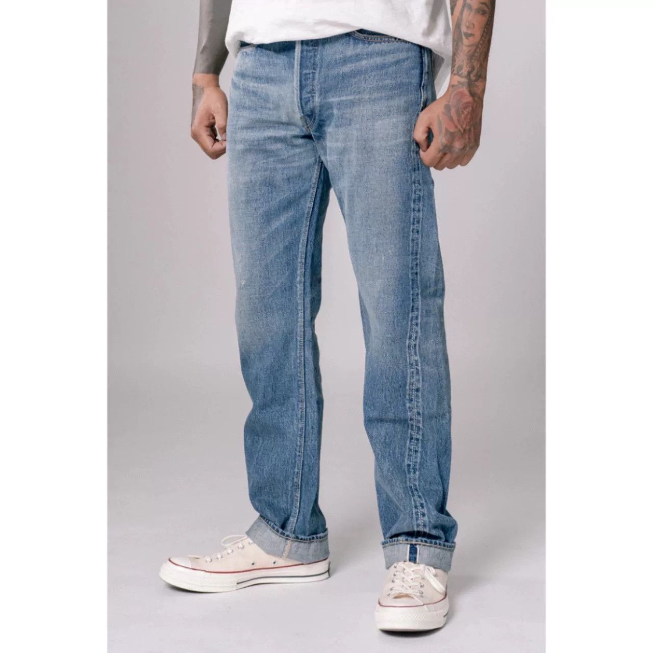 Full Count & Co. FULLCOUNT Washed Vintage Slim Straight Jeans Size US 32 / EU 48 - 2 Thumbnail