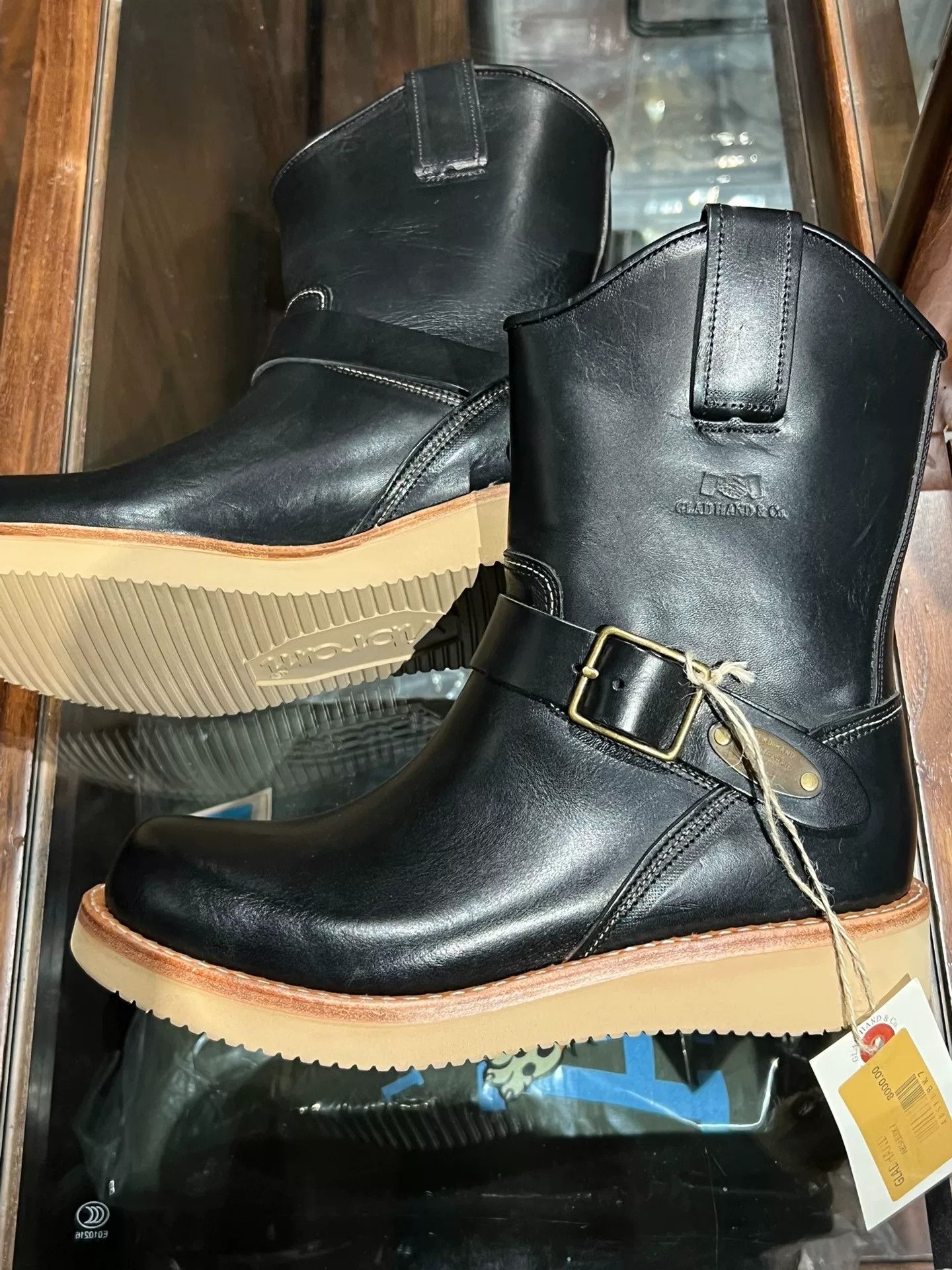 Steady Hands GLAD HAND American Mid-Top Engineer Leather Boots Size US 7 / EU 40 - 2 Thumbnail