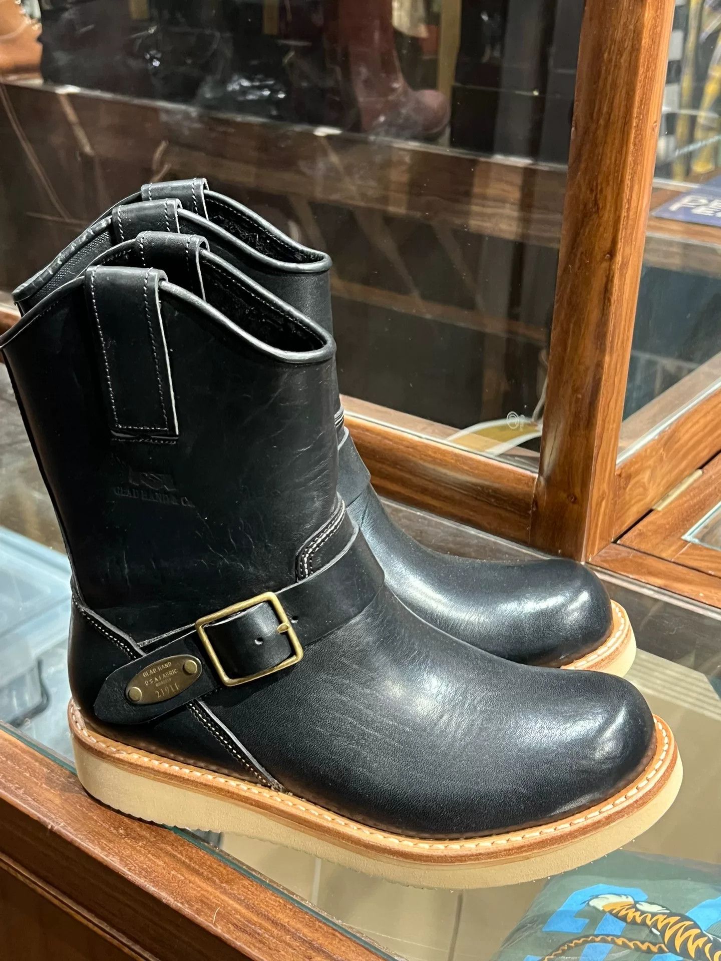 Steady Hands GLAD HAND American Mid-Top Engineer Leather Boots Size US 7 / EU 40 - 6 Thumbnail