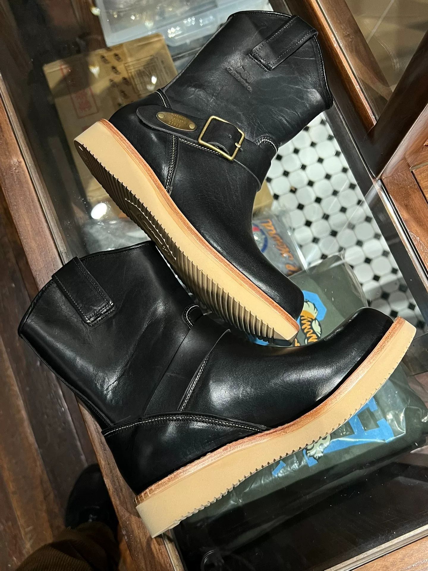 Steady Hands GLAD HAND American Mid-Top Engineer Leather Boots Size US 7 / EU 40 - 7 Thumbnail