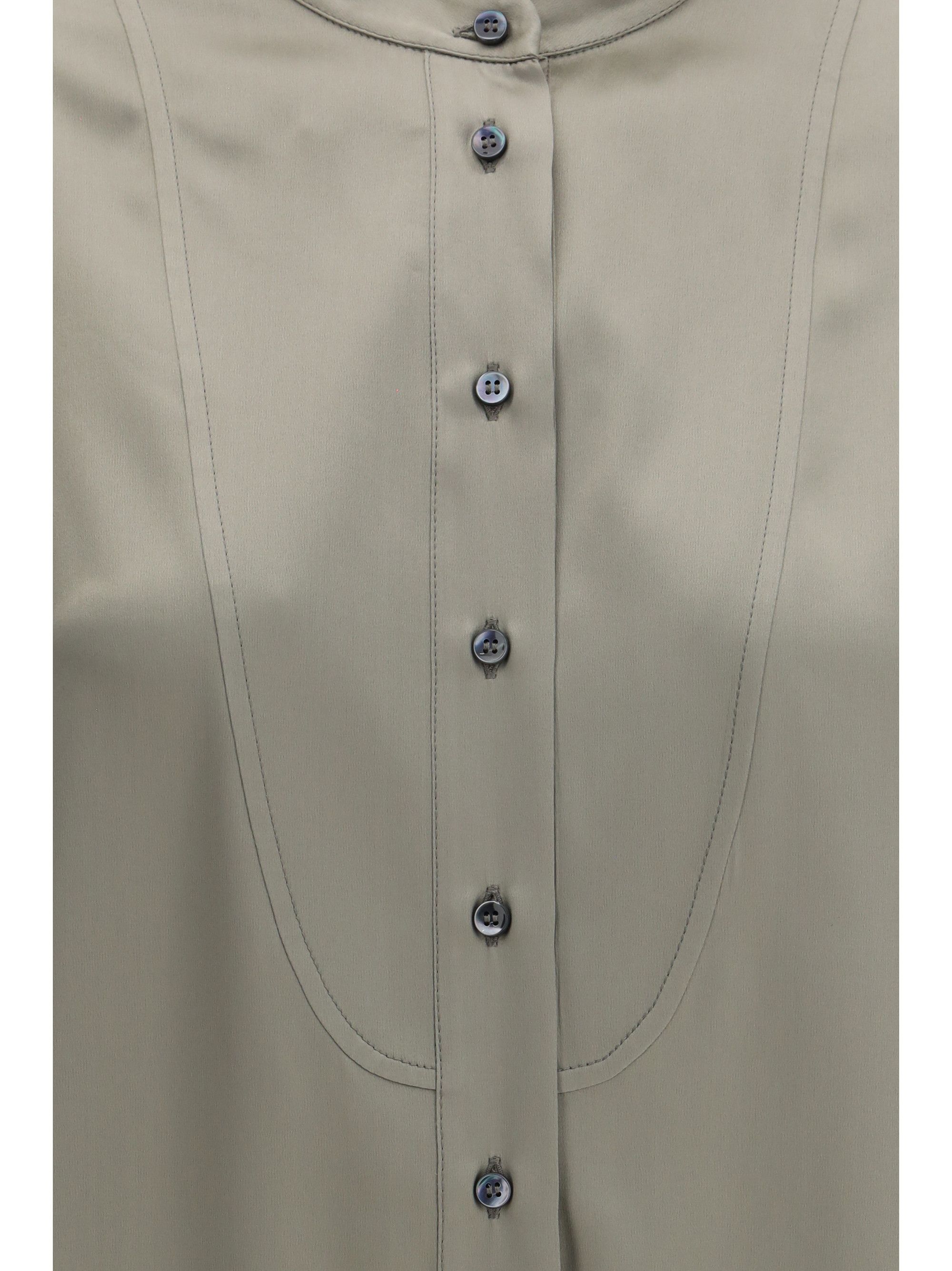 Brunello Cucinelli Silk Shirt with monili details Size XS / US 0-2 / IT 36-38 - 3 Thumbnail