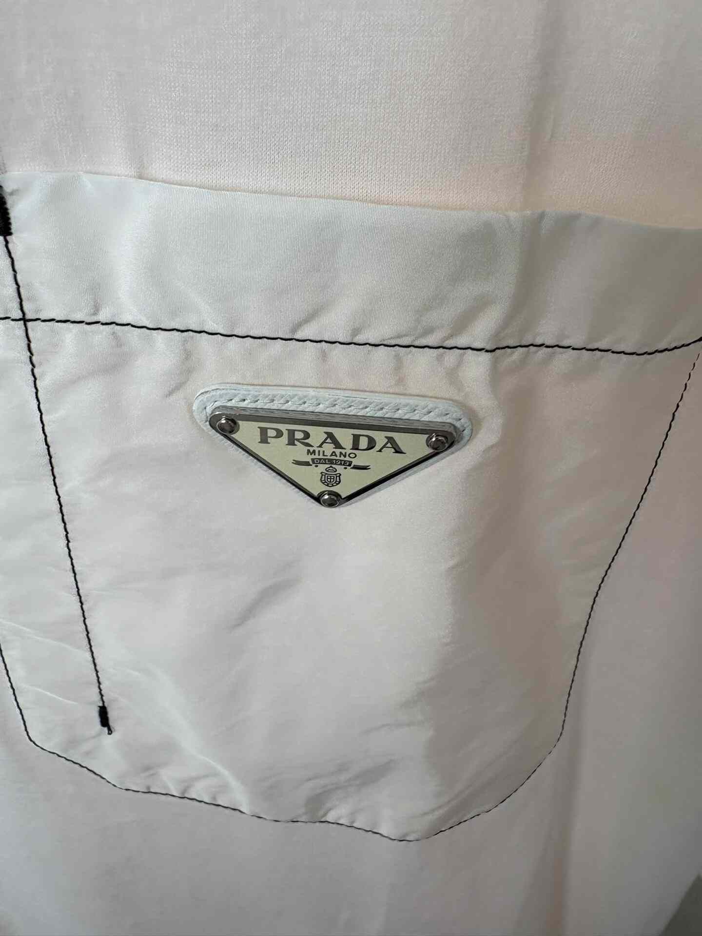 Prada Prada Nylon White T-Shirt L Men Size US L / EU 52-54 / 3 - 3 Thumbnail