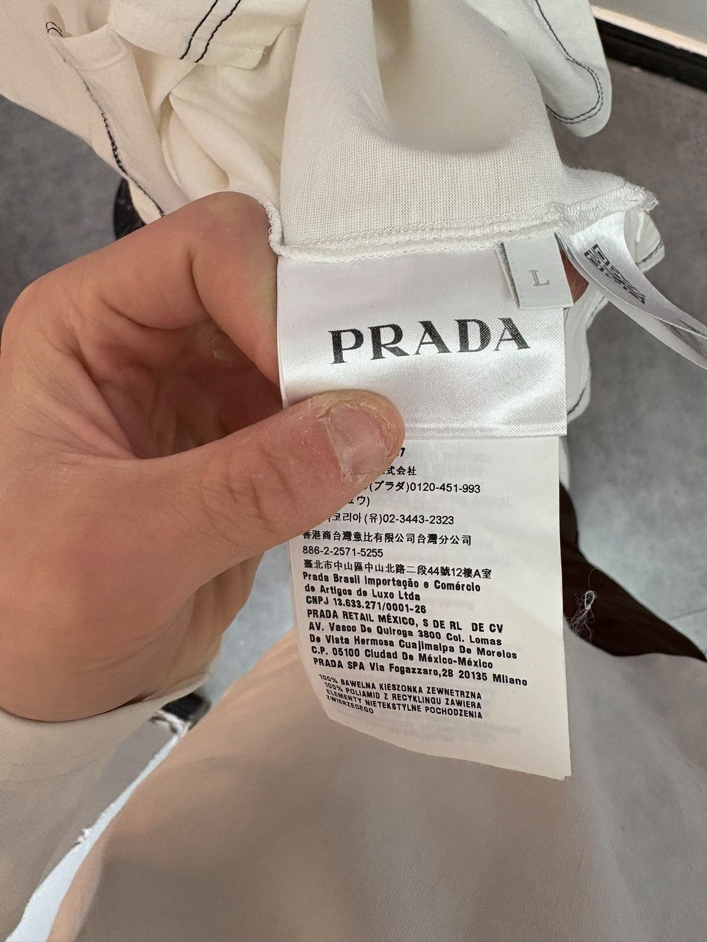 Prada Prada Nylon White T-Shirt L Men Size US L / EU 52-54 / 3 - 6 Thumbnail