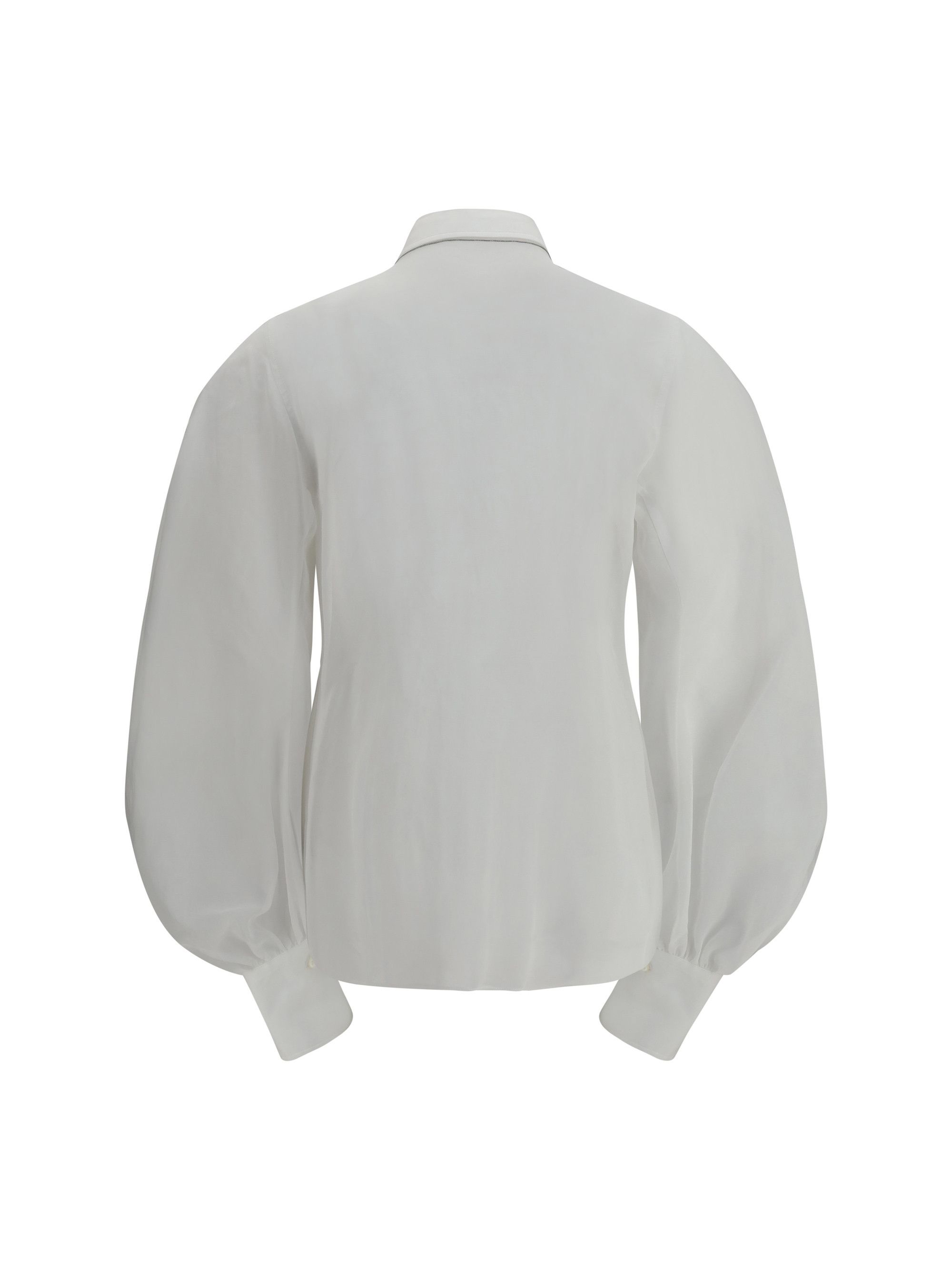 Brunello Cucinelli Lantern sleeve Blouse Size L / US 10 / IT 46 - 2 Thumbnail