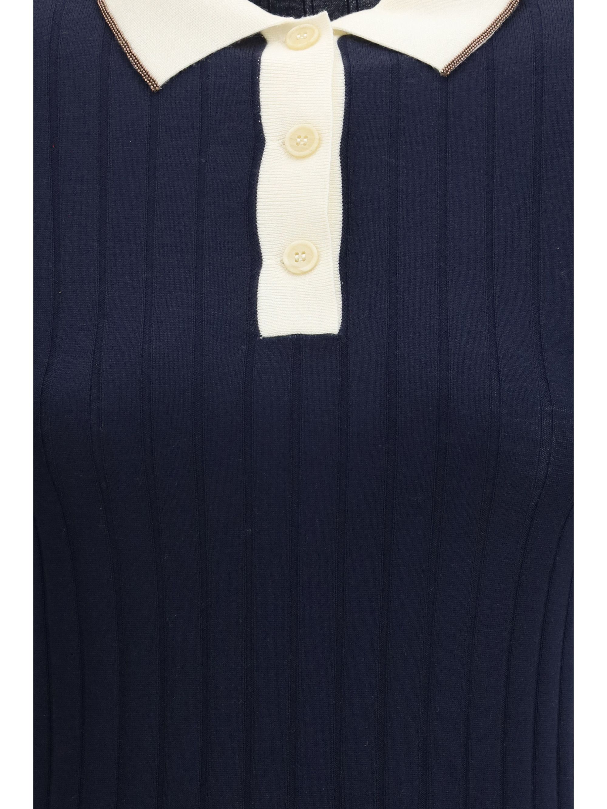 Brunello Cucinelli Short sleeve Polo in virgin wool and cashmere with accessory detail Size L / US 10 / IT 46 - 3 Thumbnail