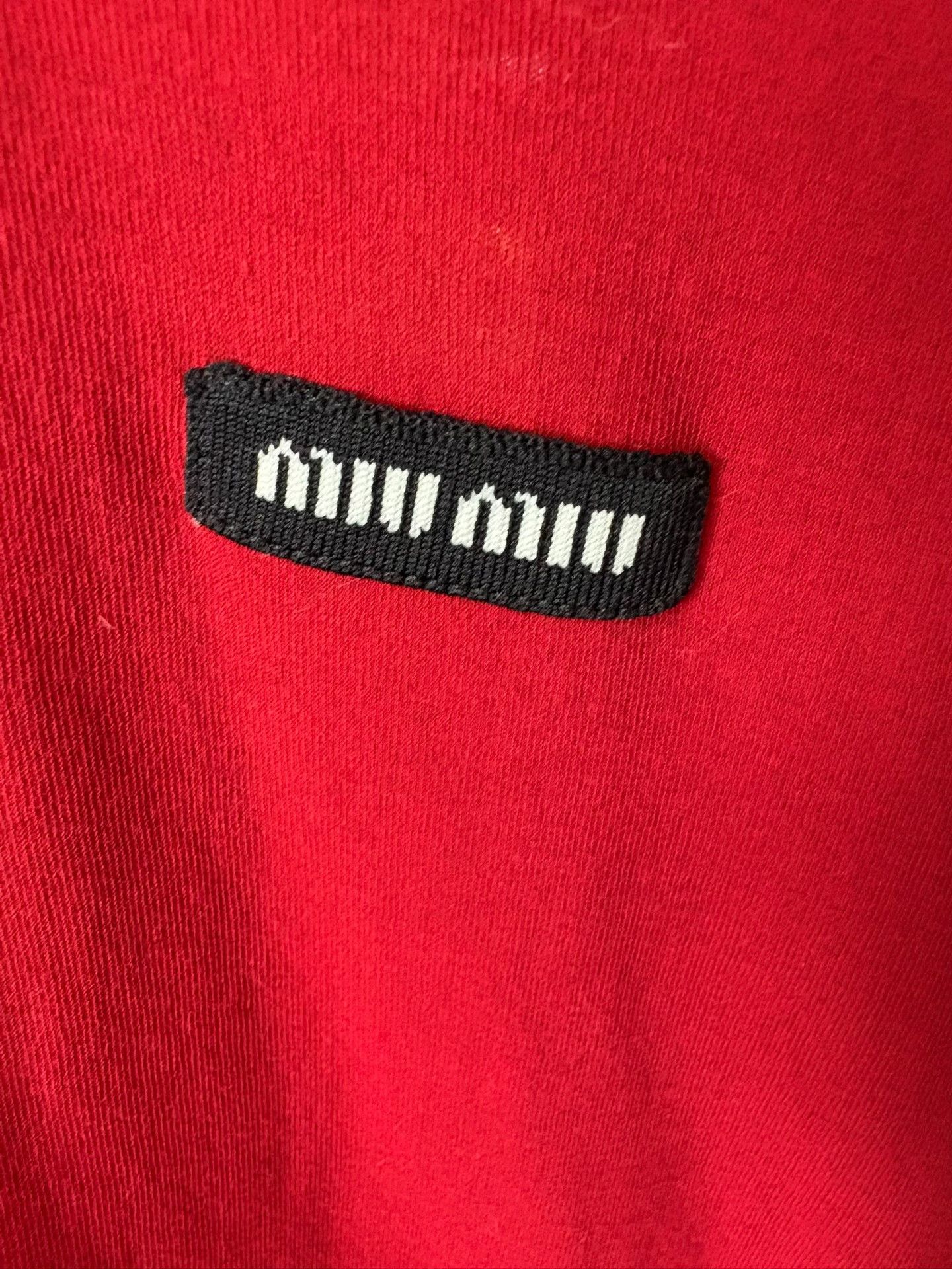 Miu Miu Miu Miu Red T-Shirt XS Women Size XS / US 0-2 / IT 36-38 - 2 Thumbnail