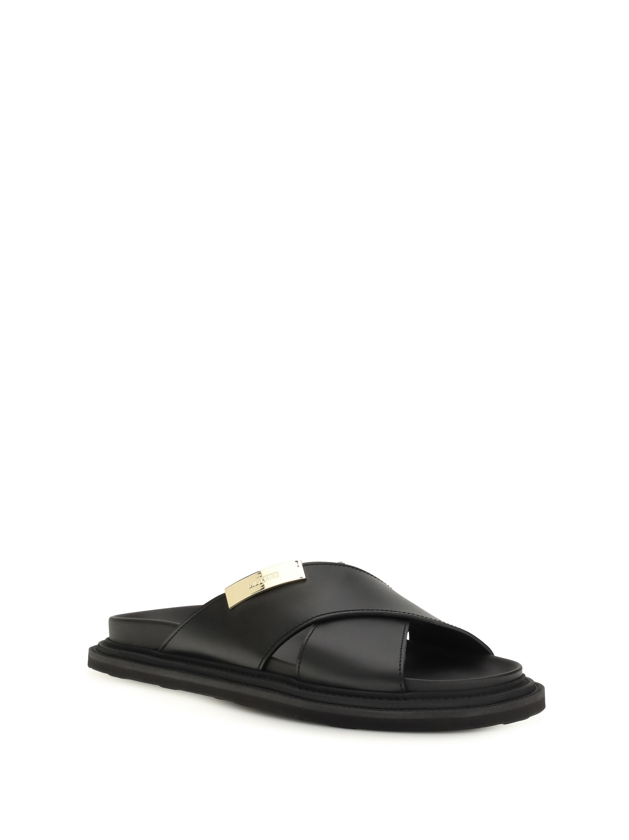 Moschino Leather Sandals Size US 10 / EU 43 - 2 Thumbnail