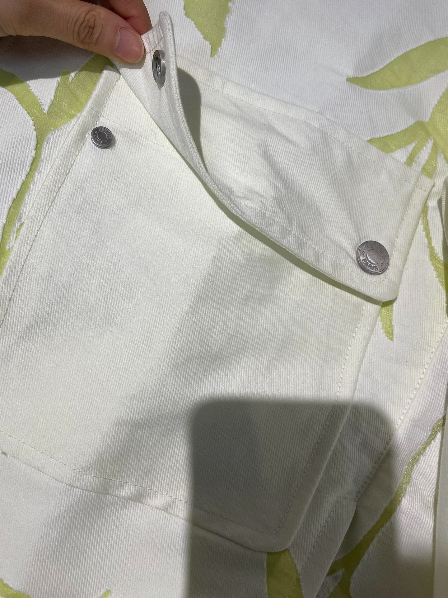 Hermes Hermes Men's White Plant Print Jacket Size US L / EU 52-54 / 3 - 3 Thumbnail