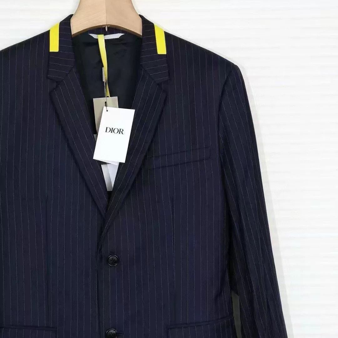 Dior DIOR Men's Dark Blue Striped Wool Blazer Size US M / EU 48-50 / 2 - 3 Thumbnail