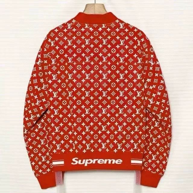 Louis Vuitton Louis Vuitton x Supreme FW21 Red Leather Jacket Size US XL / EU 56 / 4 - 2 Thumbnail
