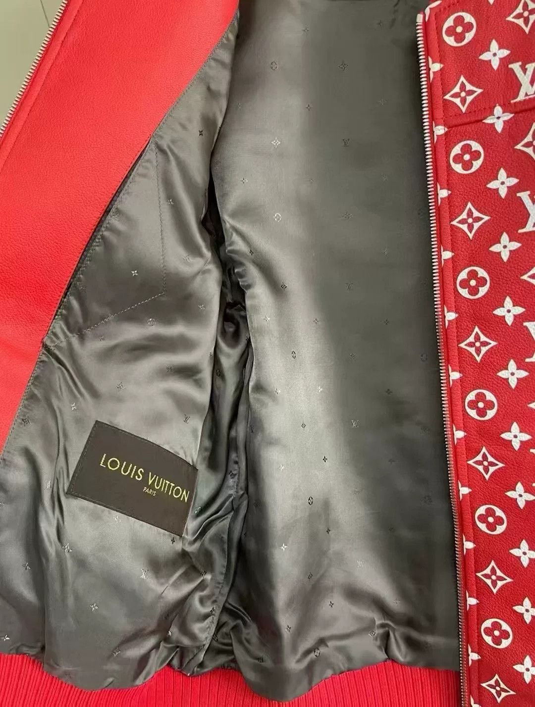 Louis Vuitton Louis Vuitton x Supreme FW21 Red Leather Jacket Size US XL / EU 56 / 4 - 3 Thumbnail