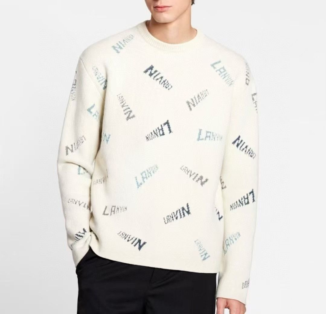Lanvin Lanvin Men's Logo Print Cashmere Sweater Size US L / EU 52-54 / 3 - 9 Thumbnail
