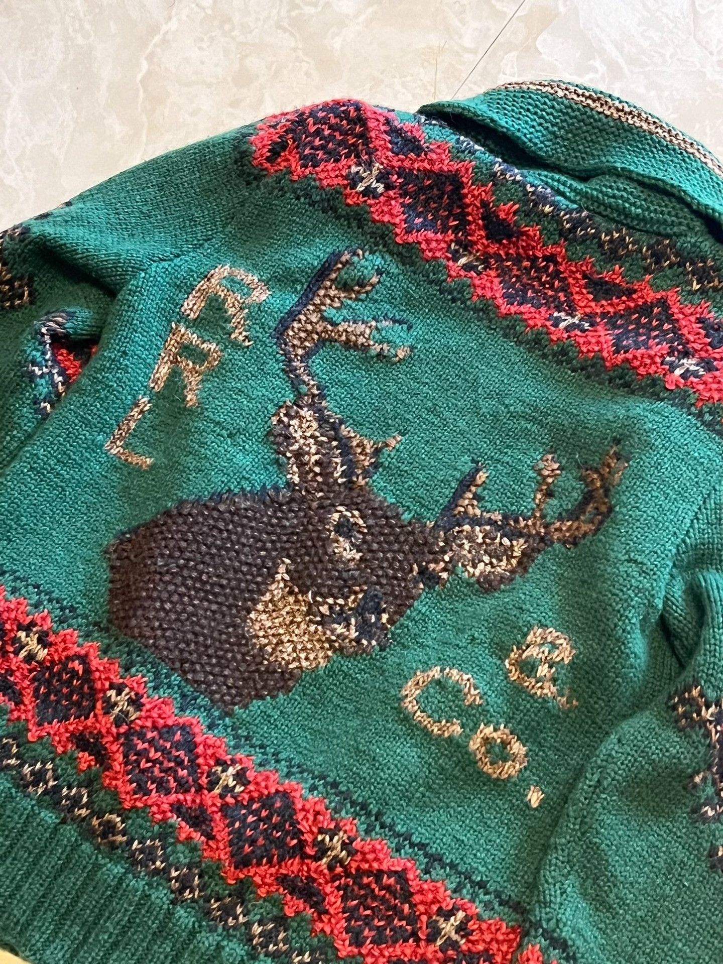RRL Ralph Lauren RRL Hand Knit Christmas Reindeer Cardigan Size US S / EU 44-46 / 1 - 5 Thumbnail