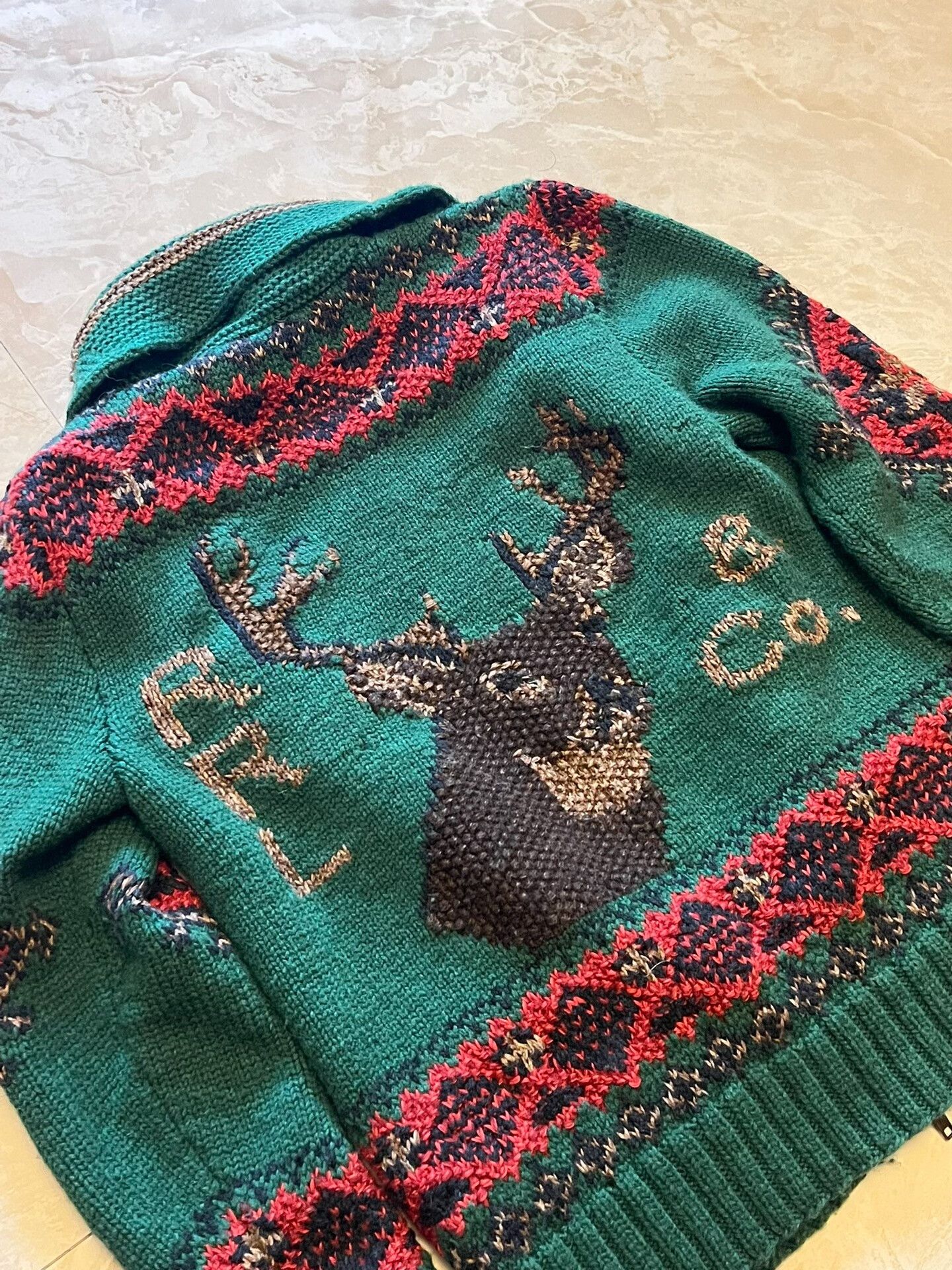 RRL Ralph Lauren RRL Hand Knit Christmas Reindeer Cardigan Size US S / EU 44-46 / 1 - 4 Thumbnail
