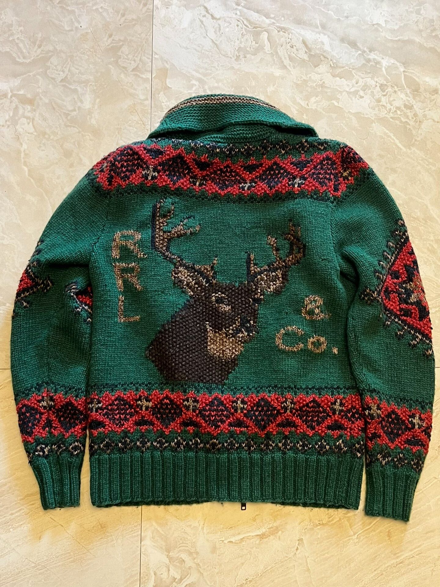 RRL Ralph Lauren RRL Hand Knit Christmas Reindeer Cardigan Size US S / EU 44-46 / 1 - 2 Thumbnail