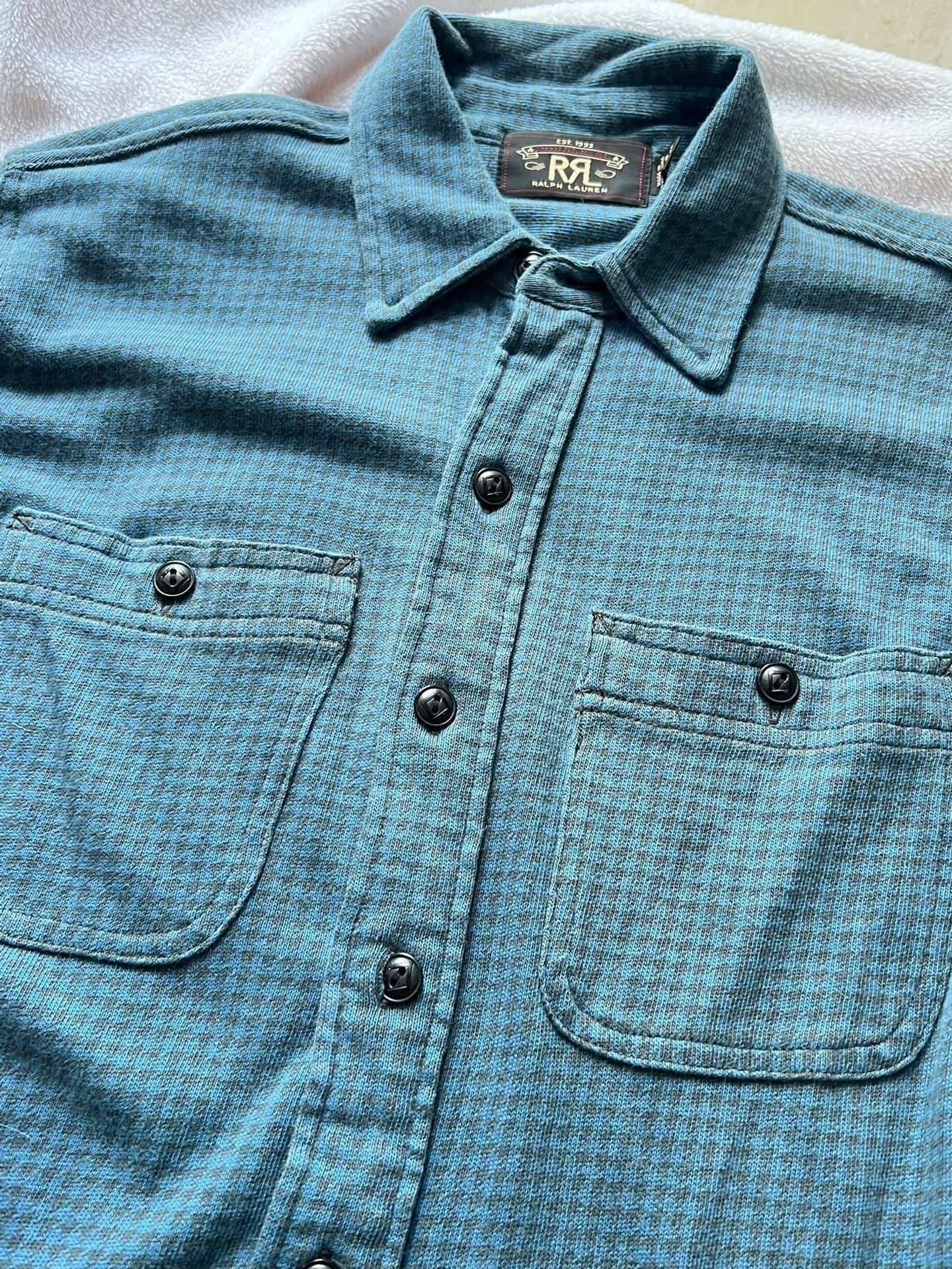 RRL Ralph Lauren RRL Blue-Black Check Long-Sleeve Shirt S Size US S / EU 44-46 / 1 - 3 Thumbnail