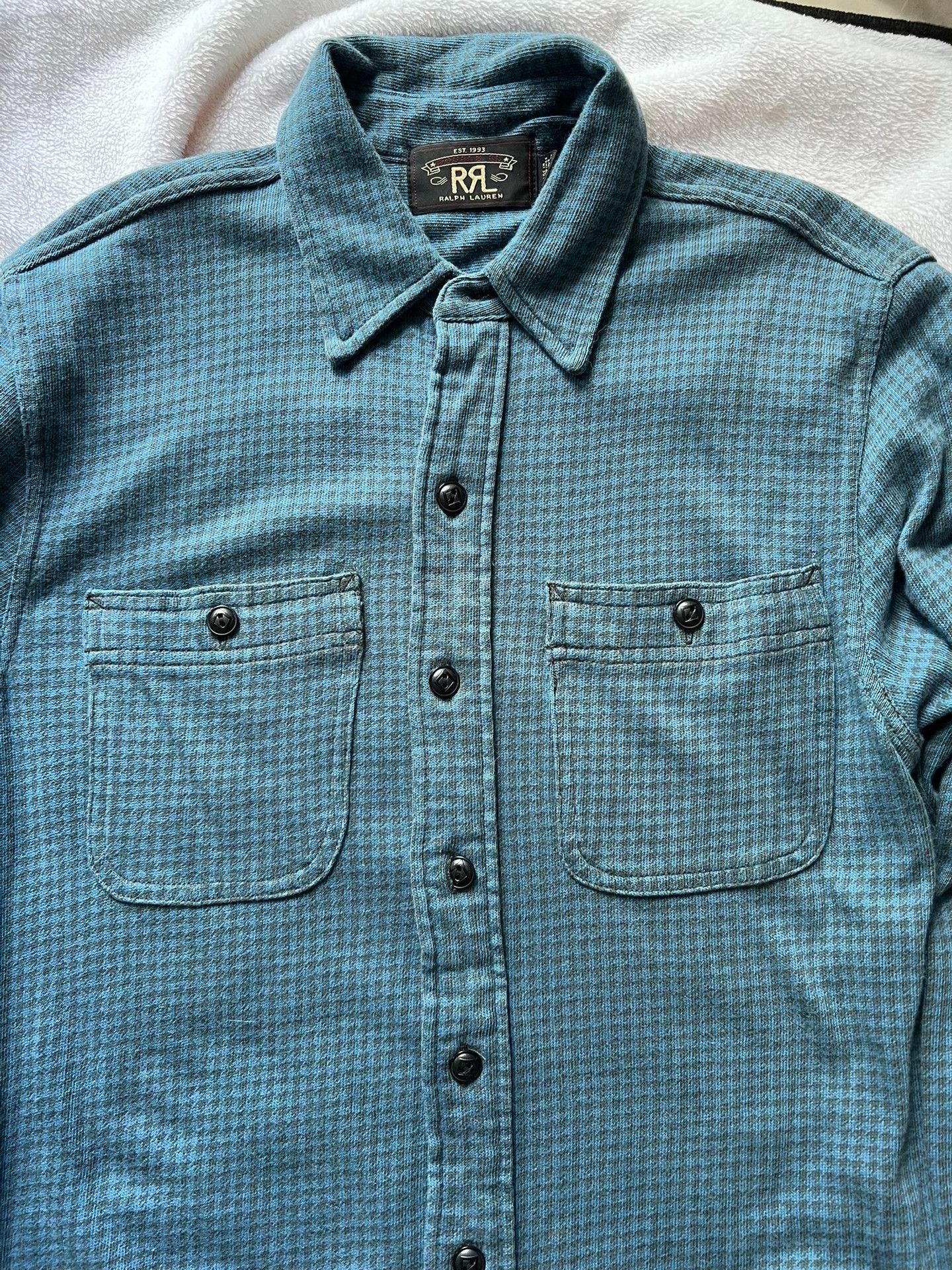 RRL Ralph Lauren RRL Blue-Black Check Long-Sleeve Shirt S Size US S / EU 44-46 / 1 - 5 Thumbnail