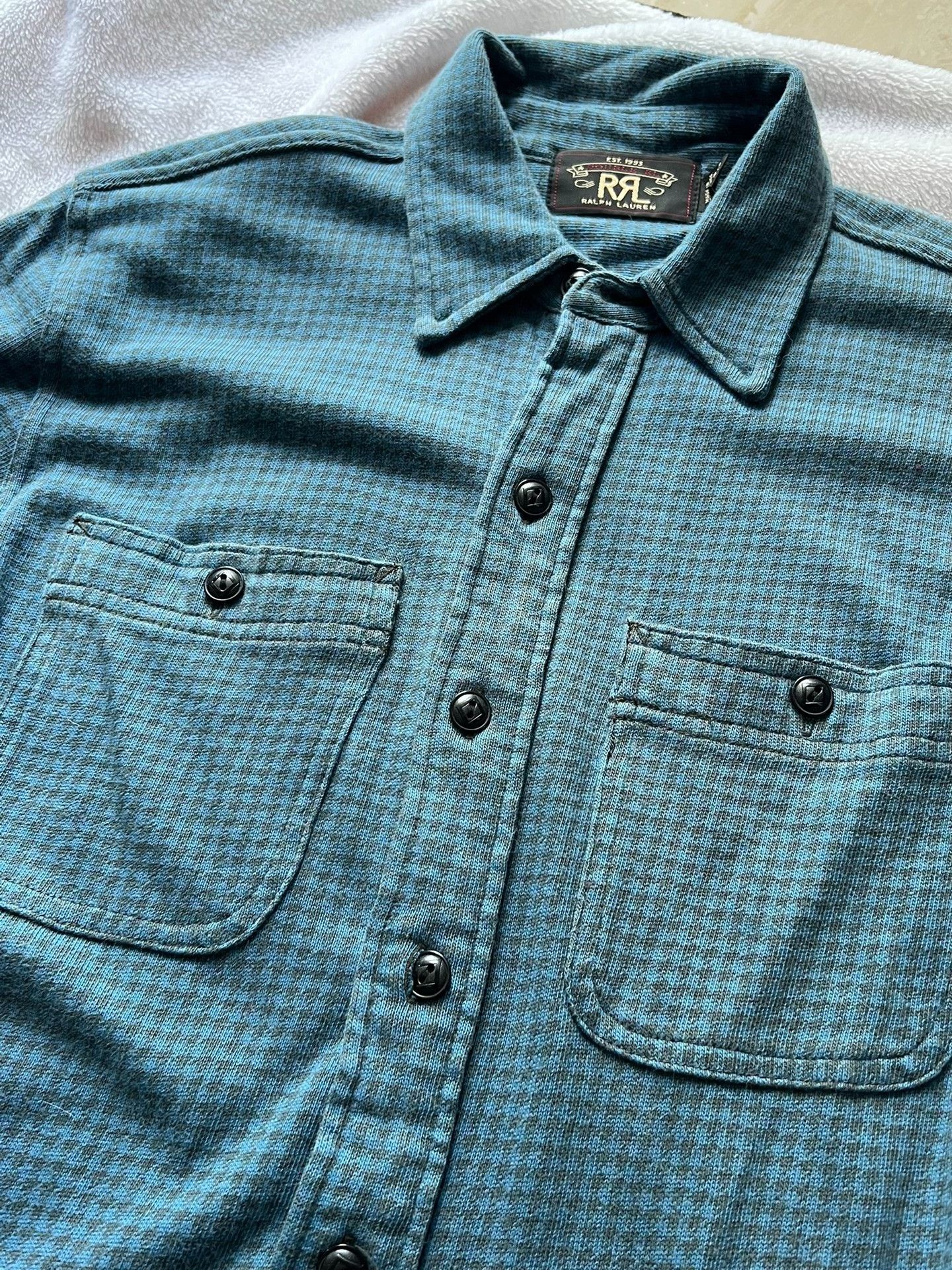 RRL Ralph Lauren RRL Blue-Black Check Long-Sleeve Shirt S Size US S / EU 44-46 / 1 - 2 Thumbnail