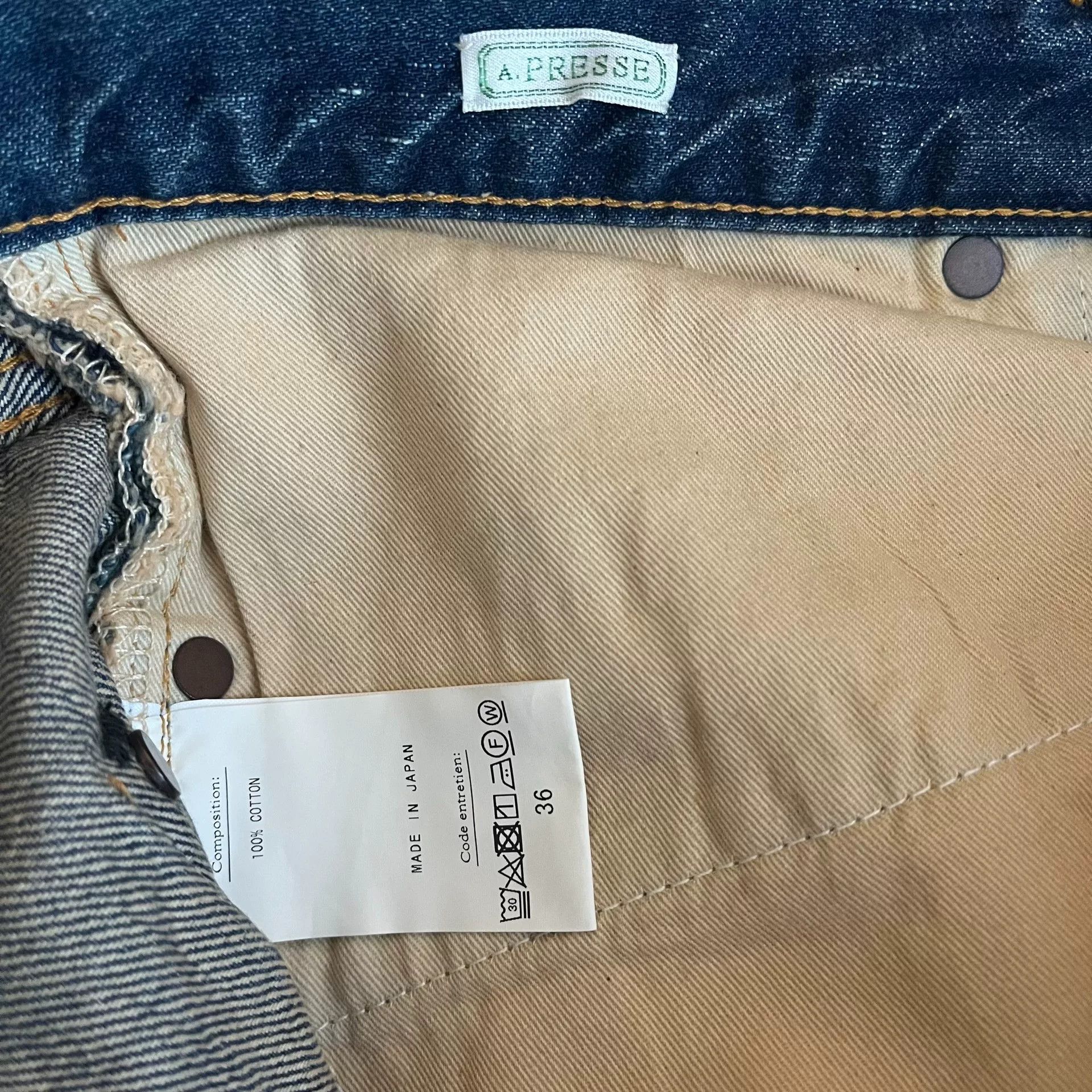 A.PRESSE Presse Washed Denim Wide Pants Size US 36 / EU 52 - 6 Thumbnail