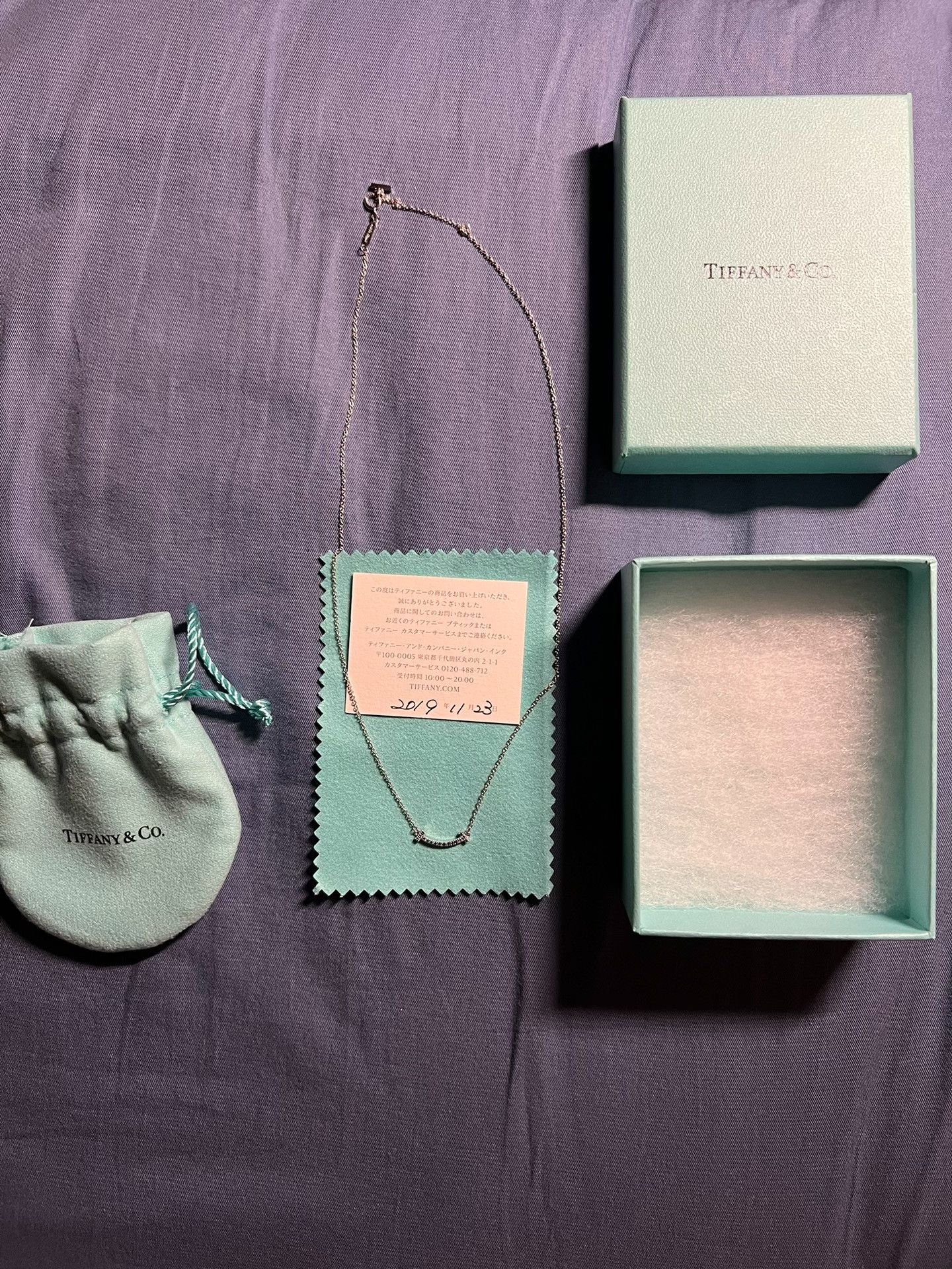 Tiffany & Co. Tiffany Smile Mini Blue Diamond Necklace Size ONE SIZE - 2 Thumbnail
