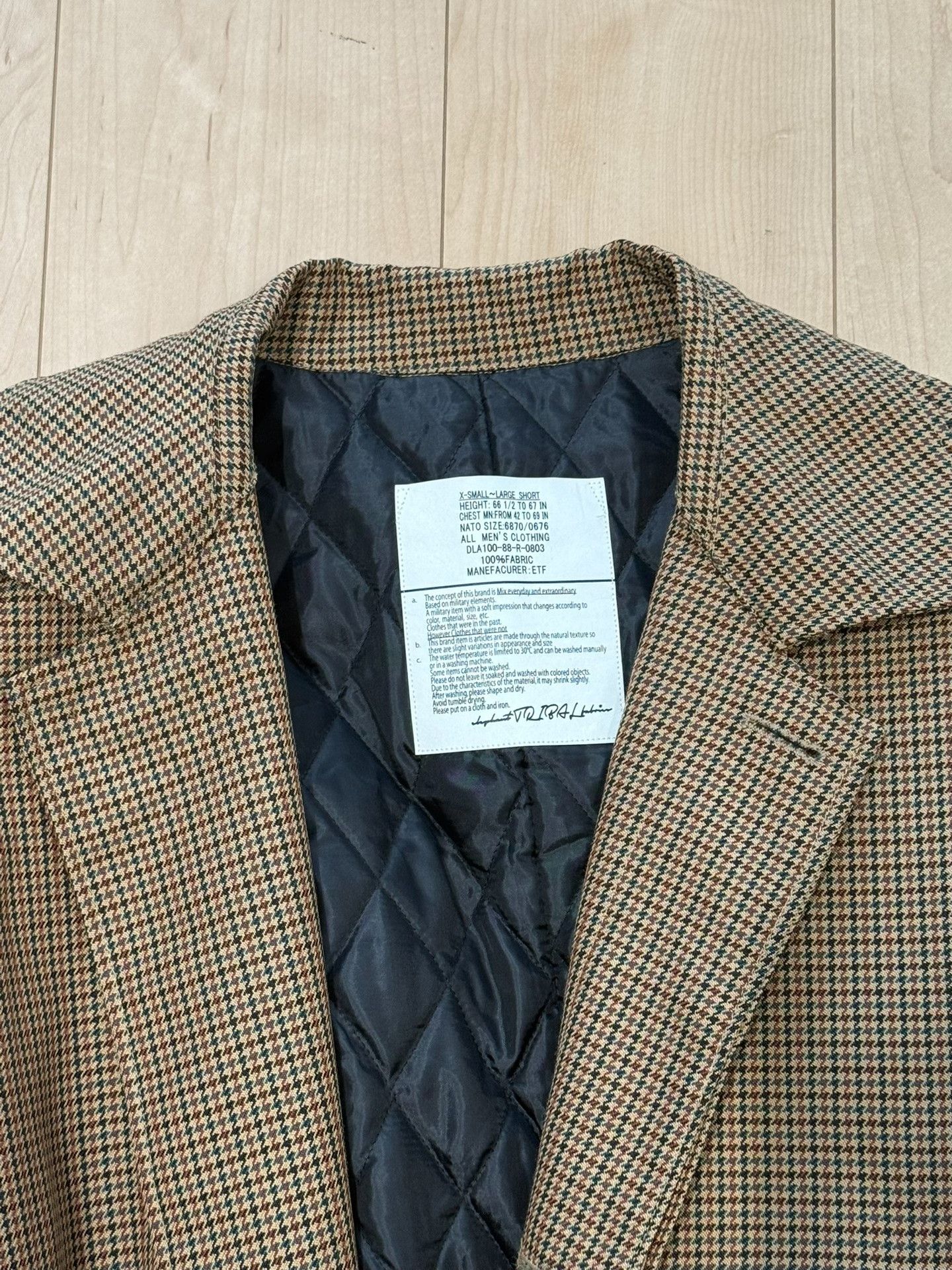 Vanishing Elephant Elephant Tribal Fabrics Wool Quilted Coat Size US M / EU 48-50 / 2 - 2 Thumbnail