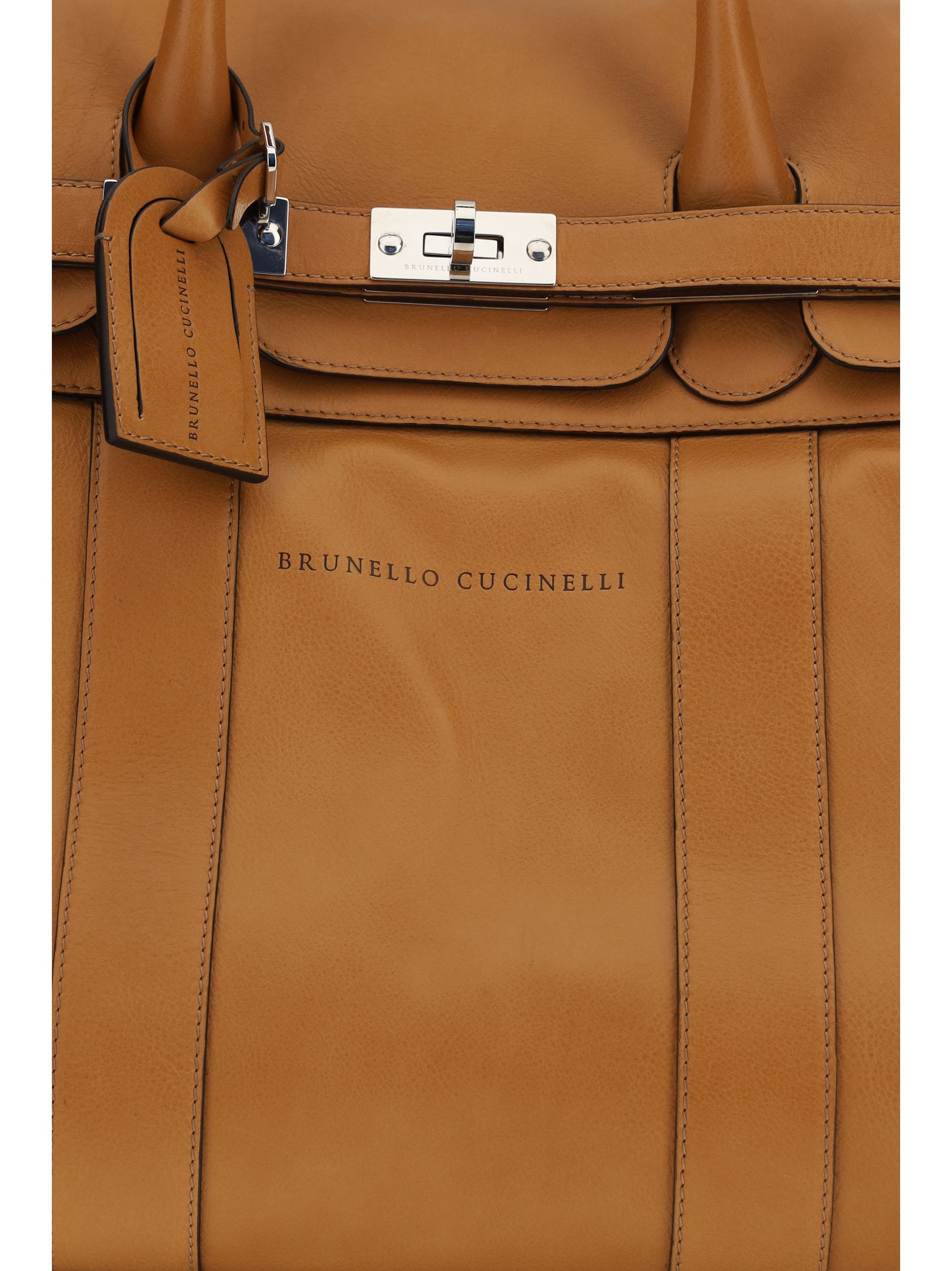 Brunello Cucinelli Leather Travel Bag with logo Size ONE SIZE - 4 Thumbnail