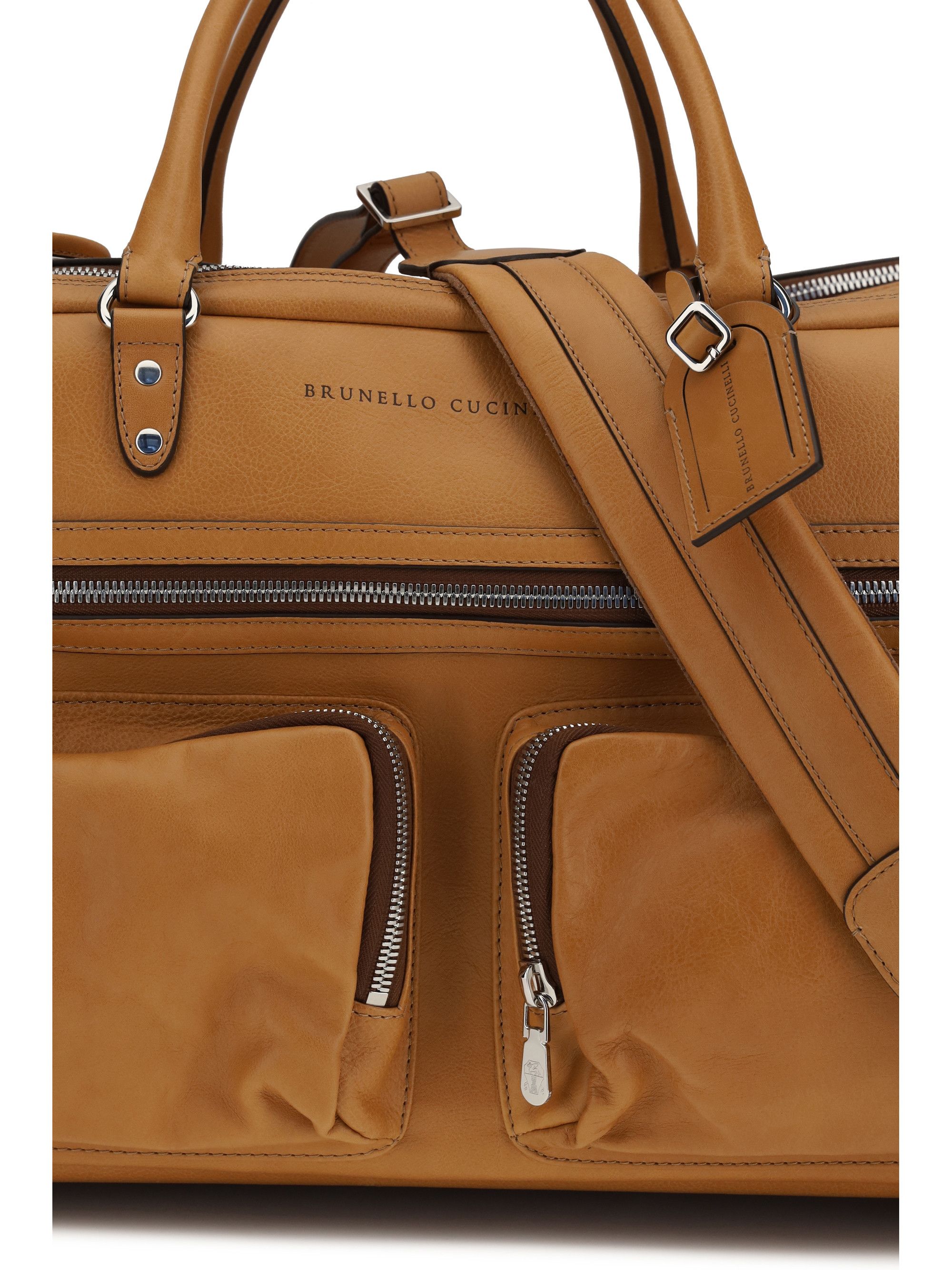 Brunello Cucinelli Leather Trolley Travel Bag Size ONE SIZE - 4 Thumbnail