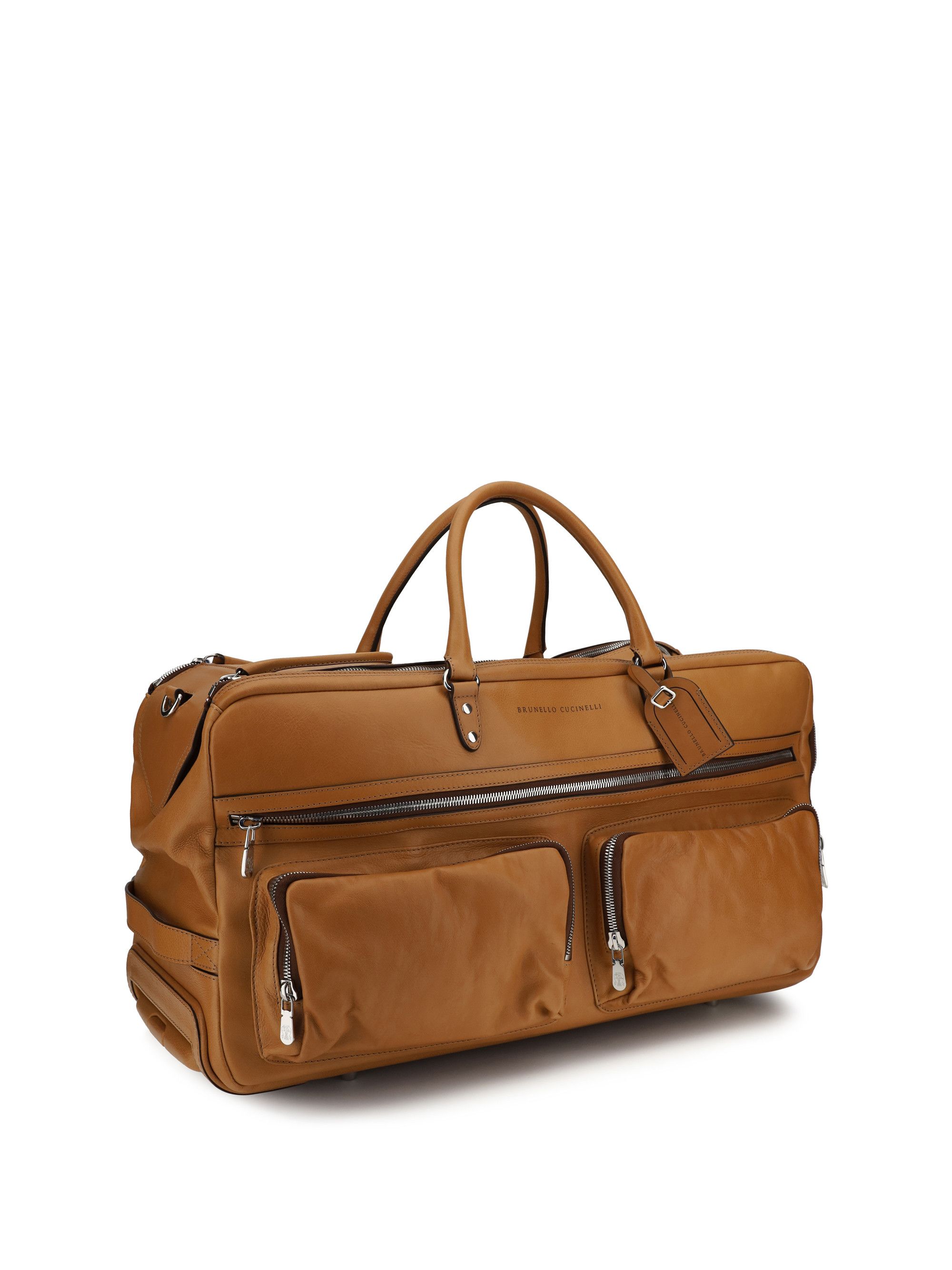 Brunello Cucinelli Leather Trolley Travel Bag Size ONE SIZE - 2 Thumbnail