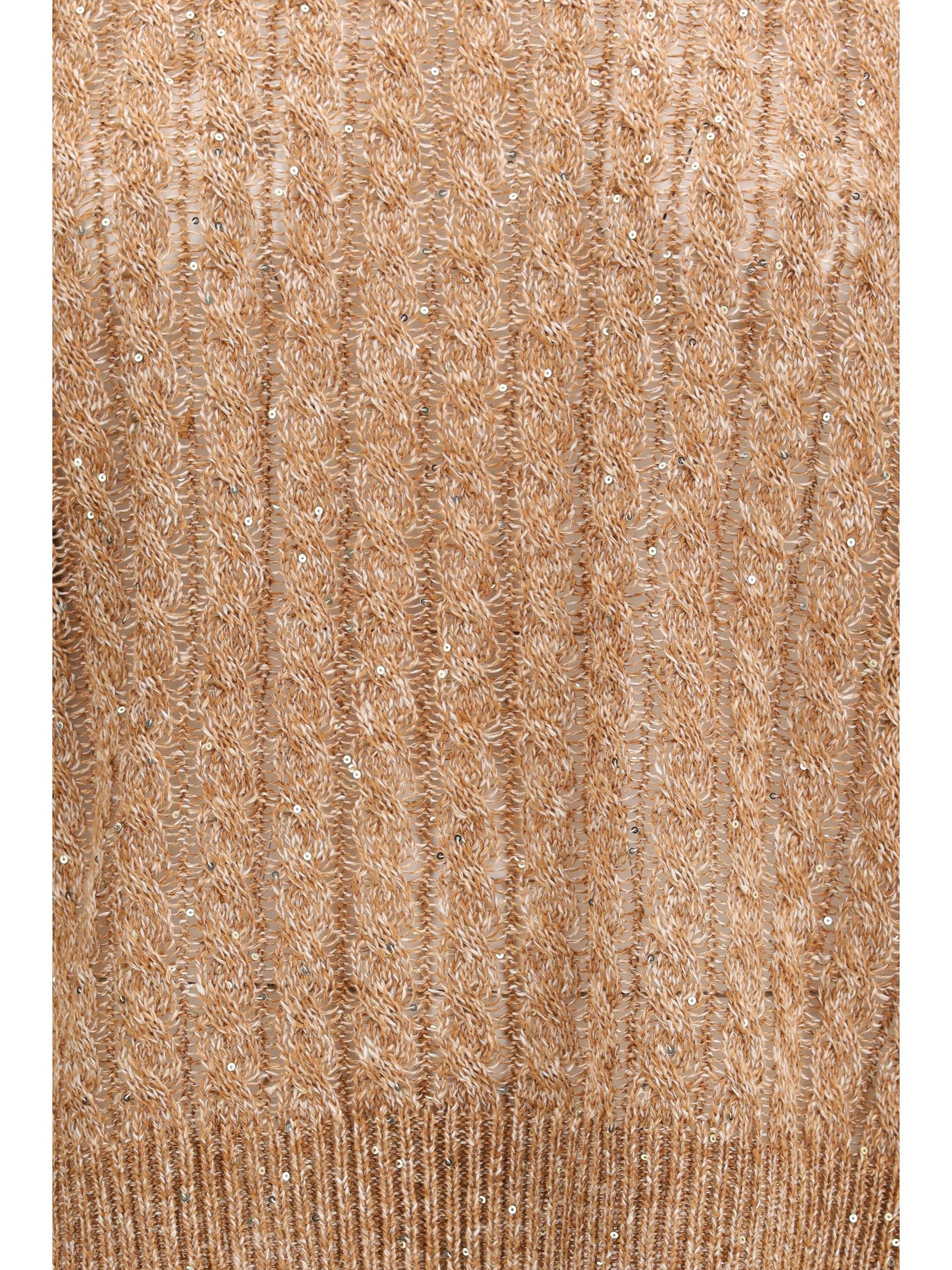 Brunello Cucinelli Dazzling Cable linen Sweater with openwork ribbing Size L / US 10 / IT 46 - 3 Thumbnail