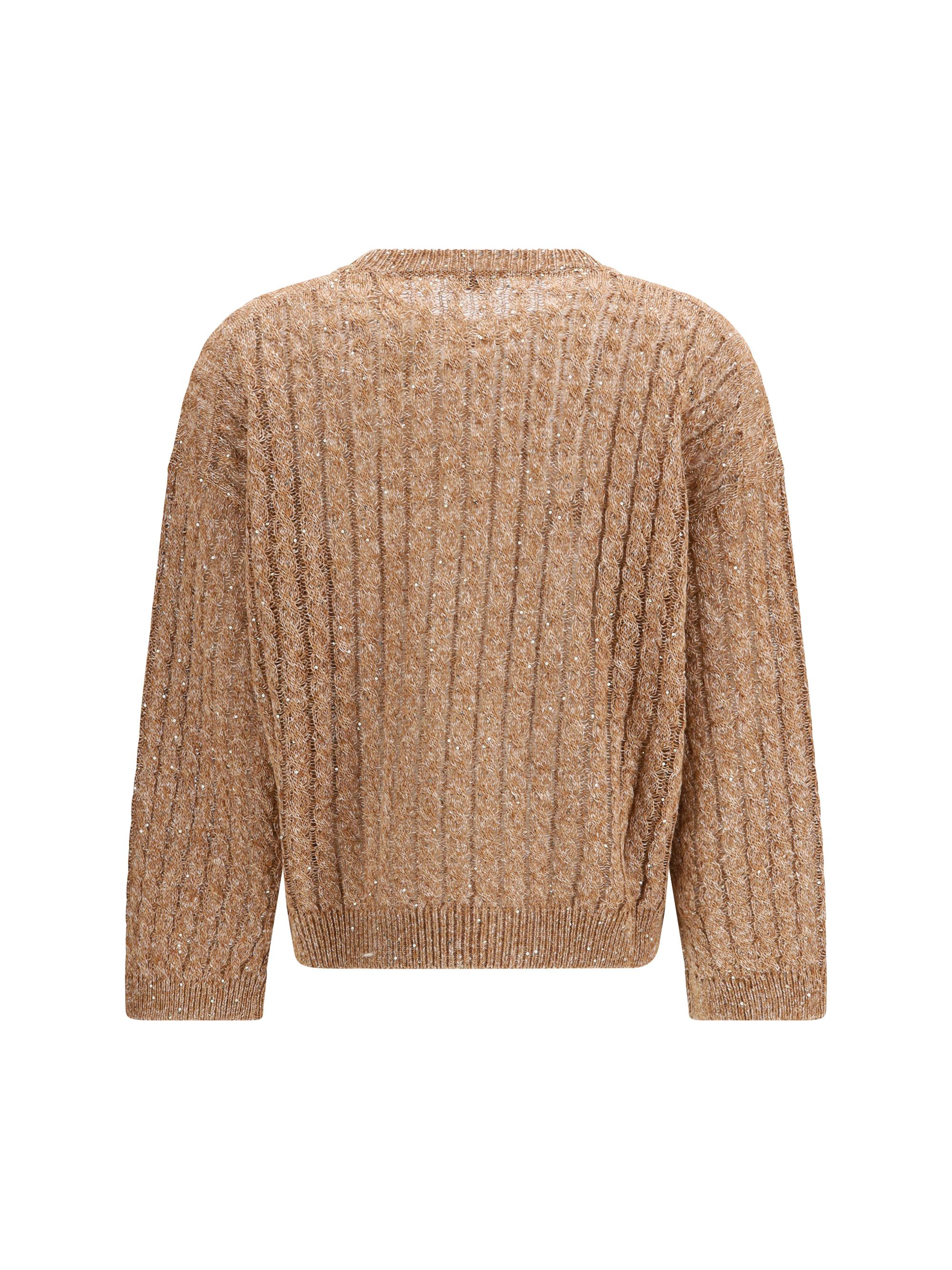 Brunello Cucinelli Dazzling Cable linen Sweater with openwork ribbing Size L / US 10 / IT 46 - 2 Thumbnail