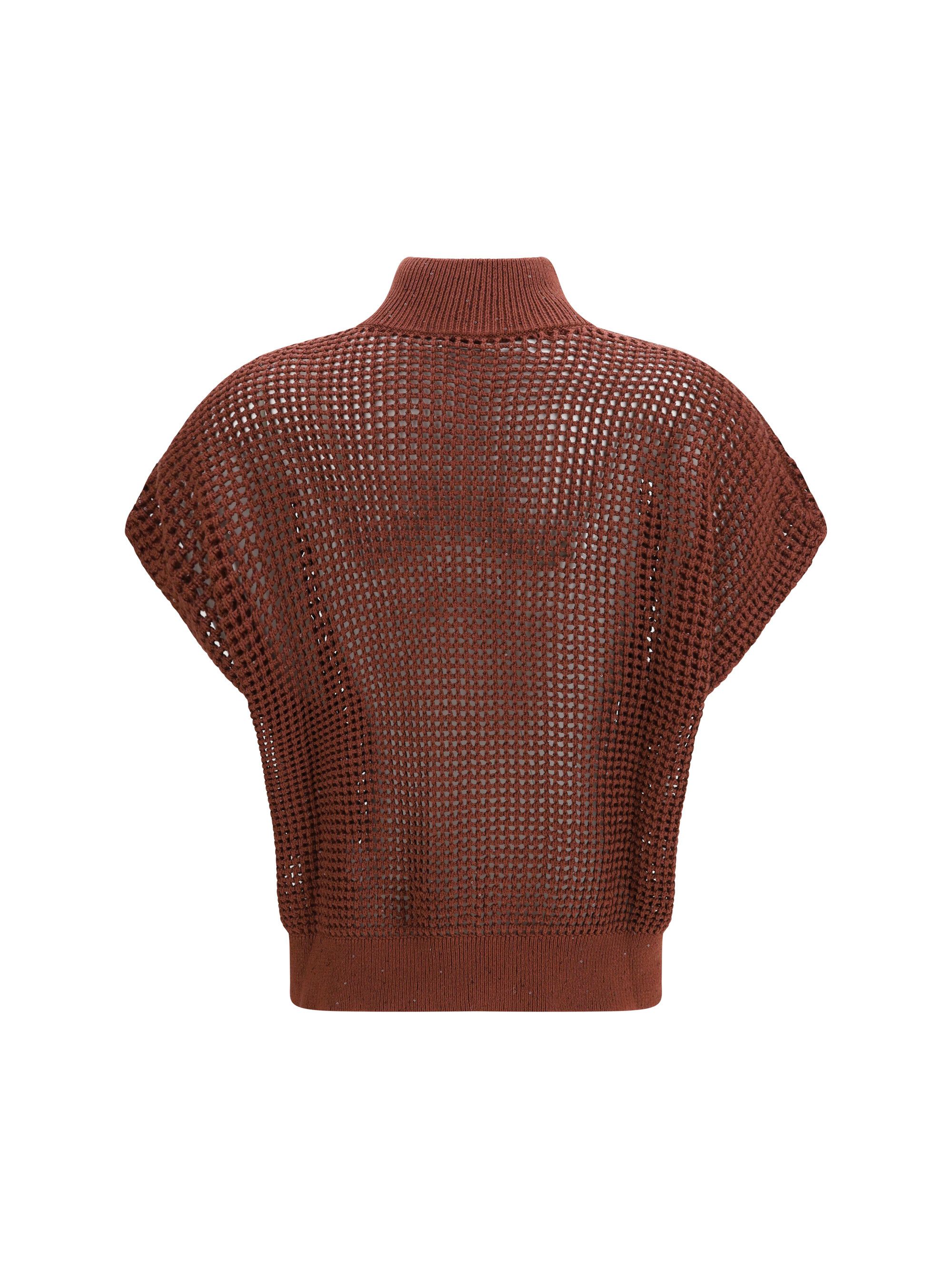 Brunello Cucinelli Cotton mesh Cardigan with Dazzling Details Size S / US 4 / IT 40 - 2 Thumbnail