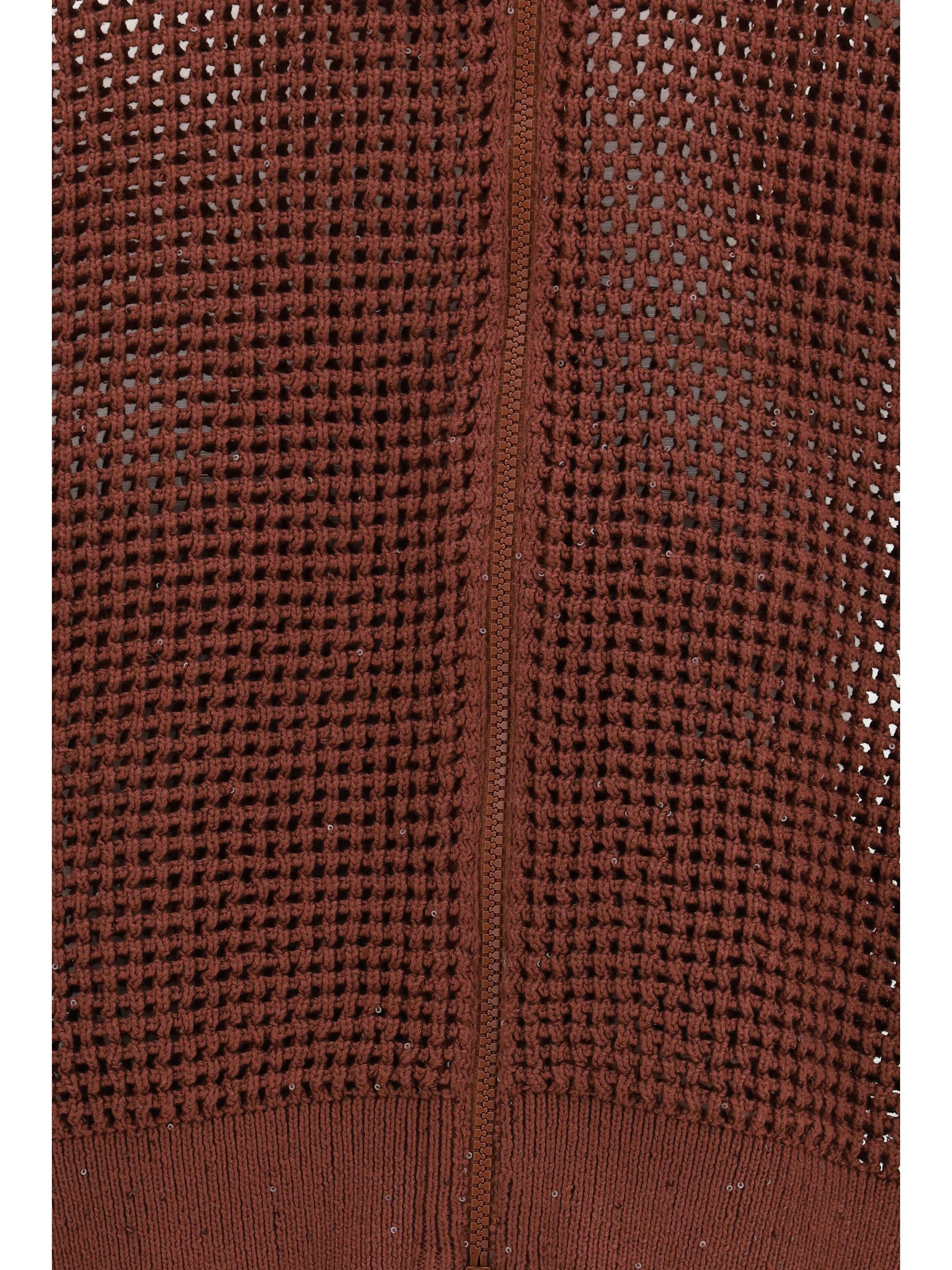 Brunello Cucinelli Cotton mesh Cardigan with Dazzling Details Size S / US 4 / IT 40 - 3 Thumbnail