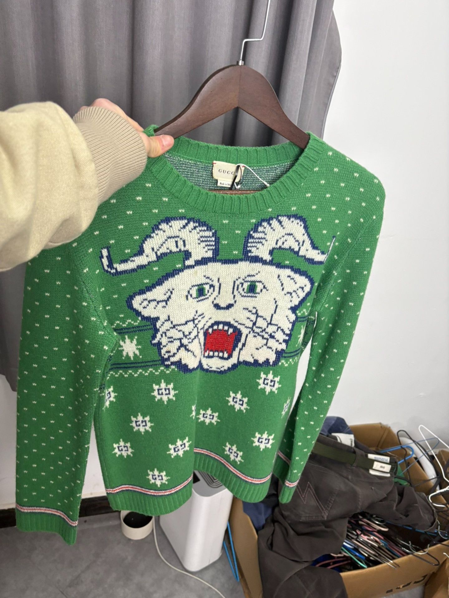 Gucci Gucci Knit Wool Green Sweater 10 Men Size US XS / EU 42 / 0 - 7 Thumbnail