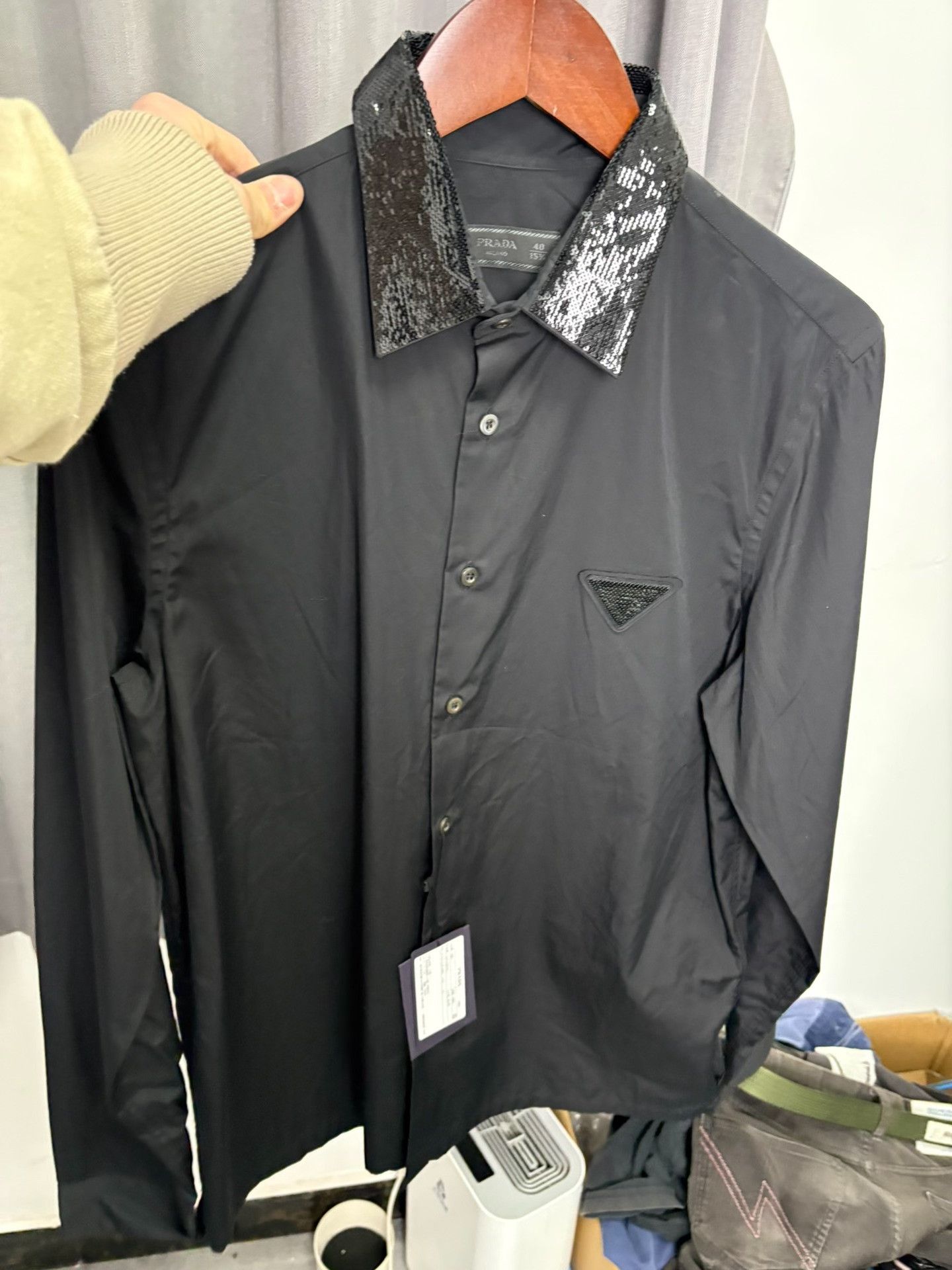 Prada Prada Black Shirt 40 Men Size US M / EU 48-50 / 2 - 6 Thumbnail