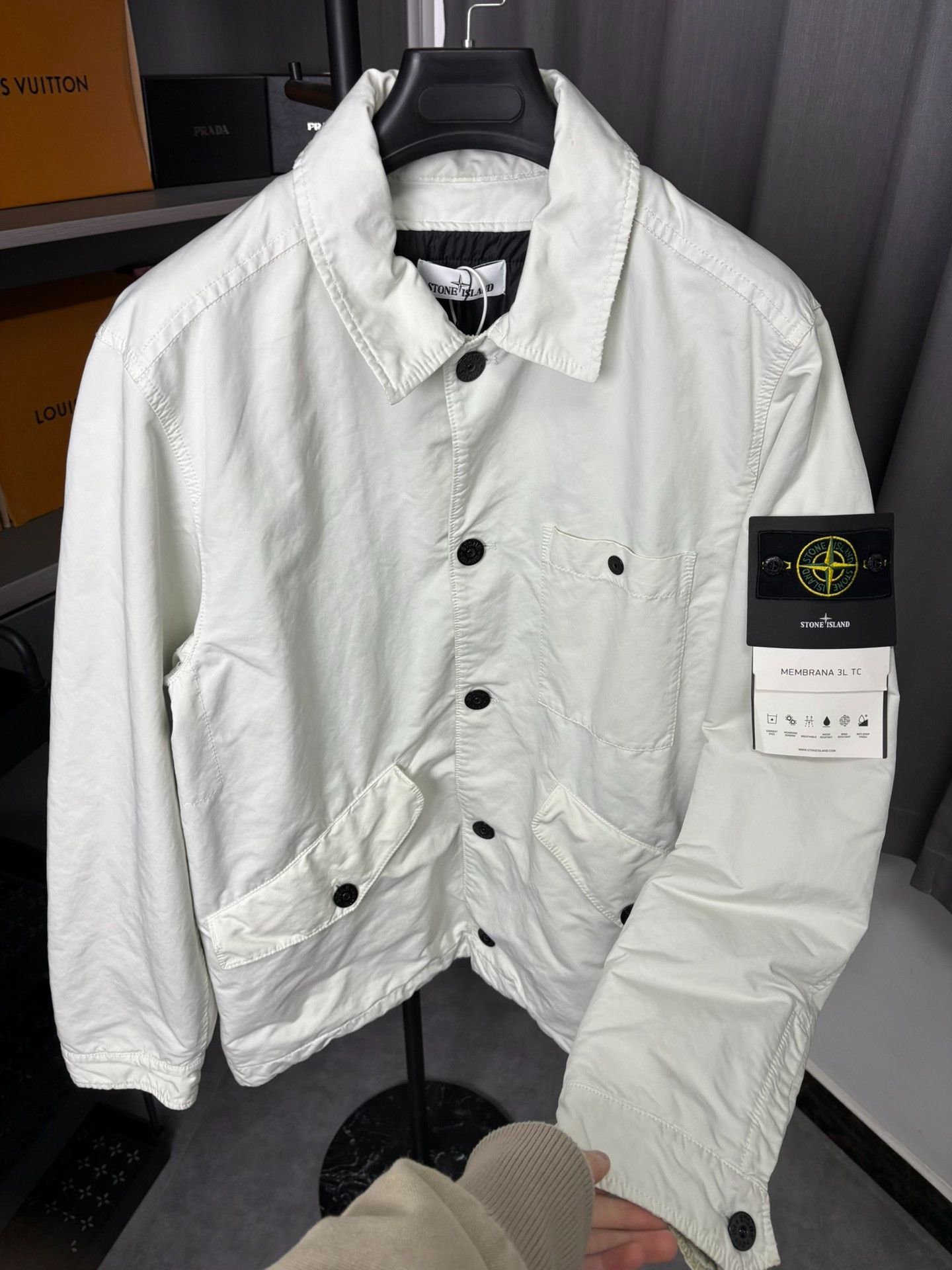 Stone Island Stone Island Cotton White Heavy Coat XL Men Size US XL / EU 56 / 4 - 7 Thumbnail
