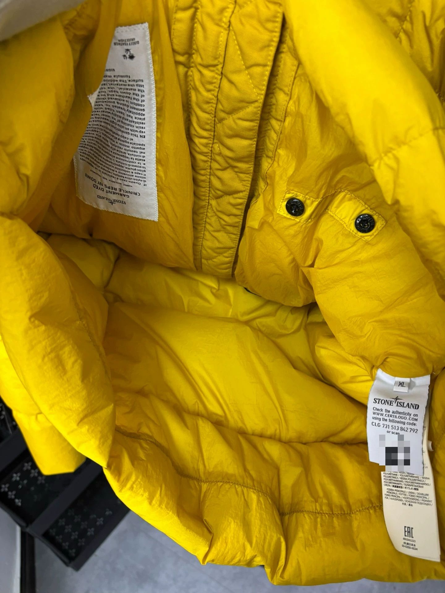 Stone Island Stone Island Down Yellow Heavy Coat XL Men Size US XL / EU 56 / 4 - 7 Thumbnail
