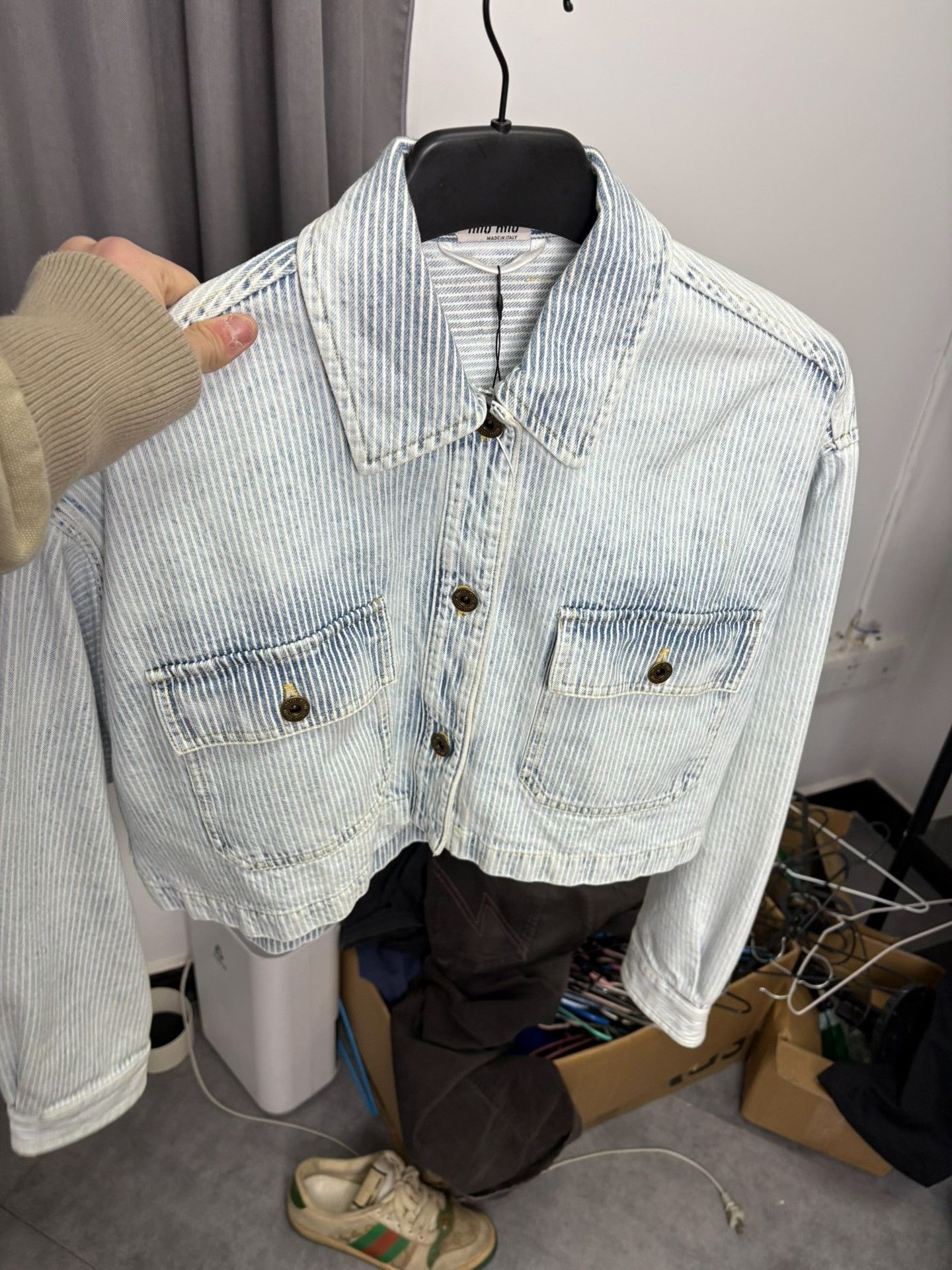 Miu Miu Miu Miu Denim Striped Jacket 38 Women Size S / US 4 / IT 40 - 8 Thumbnail