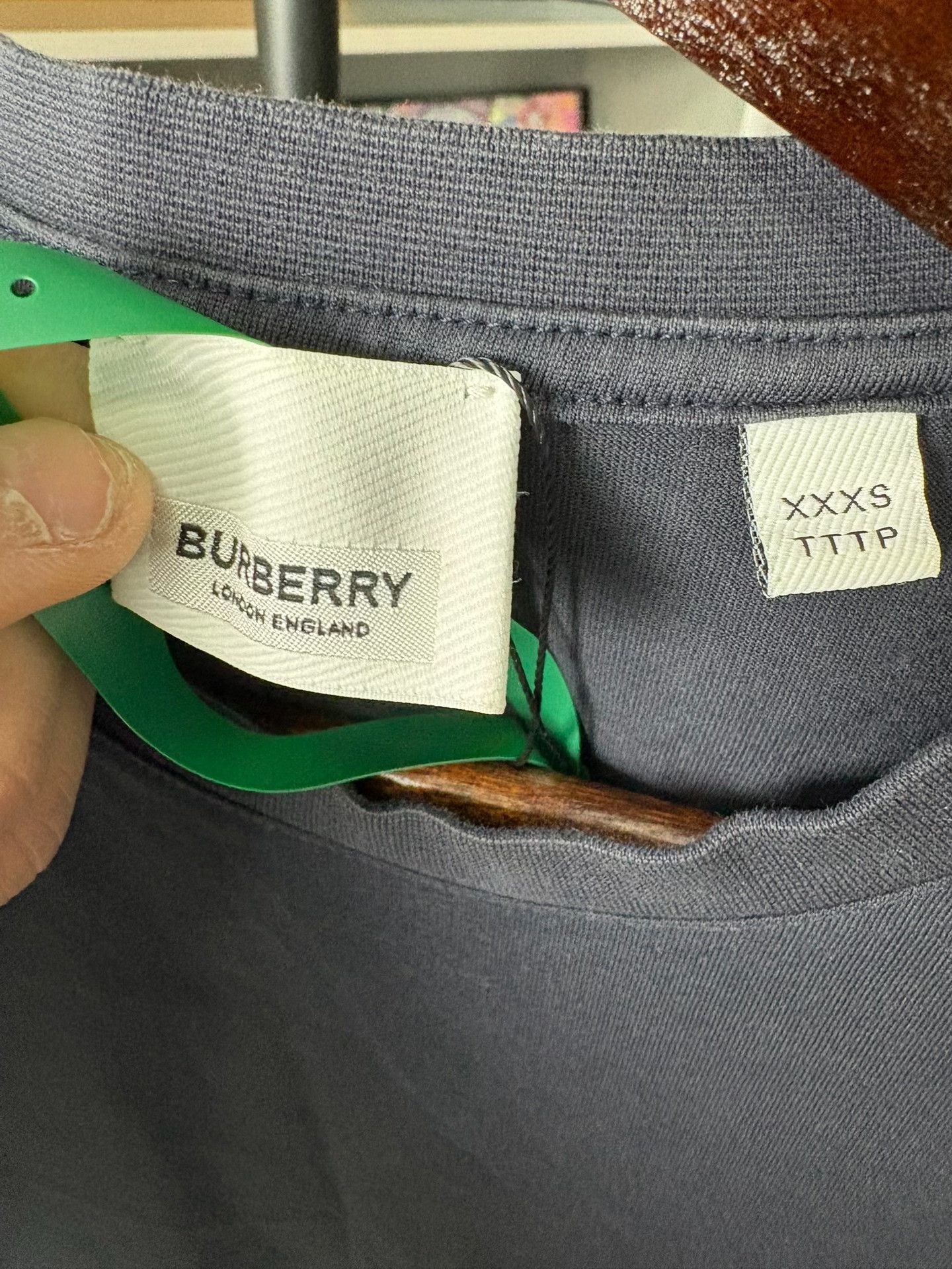 Burberry Burberry Embroidered Blue T-Shirt 2XS Men Size US XS / EU 42 / 0 - 2 Thumbnail