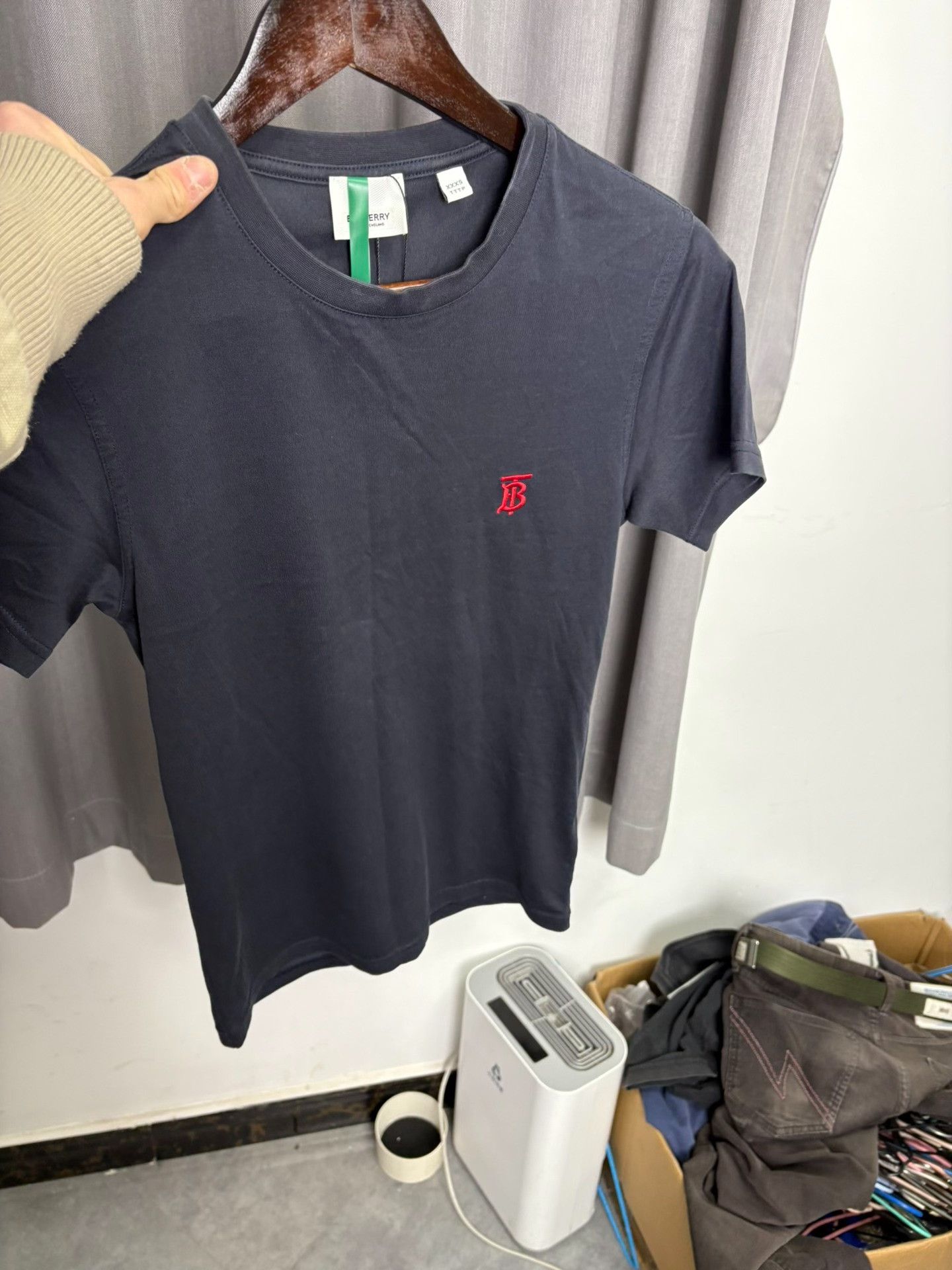 Burberry Burberry Embroidered Blue T-Shirt 2XS Men Size US XS / EU 42 / 0 - 8 Thumbnail