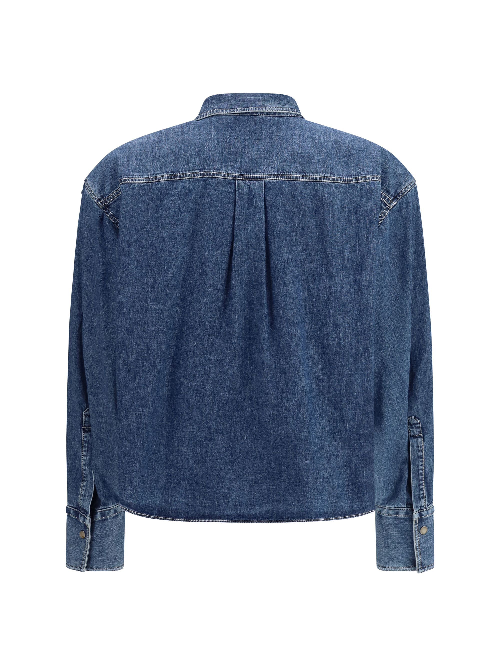 Brunello Cucinelli Denim Shirt with jewel details Size XL / US 12-14 / IT 48-50 - 2 Thumbnail
