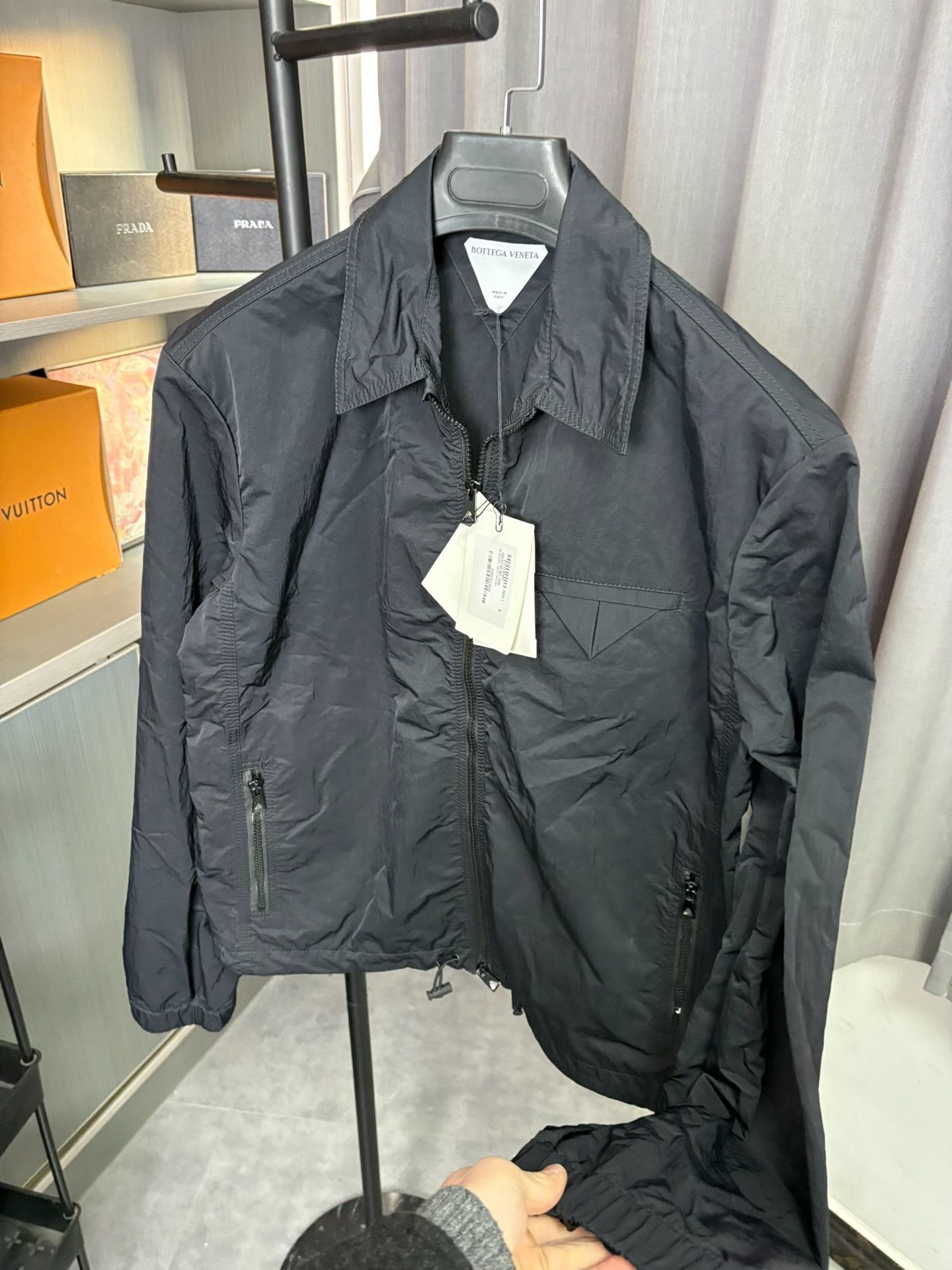 Bottega Veneta Bottega Veneta Nylon Cropped Black Jacket S Women Size S / US 4 / IT 40 - 8 Thumbnail